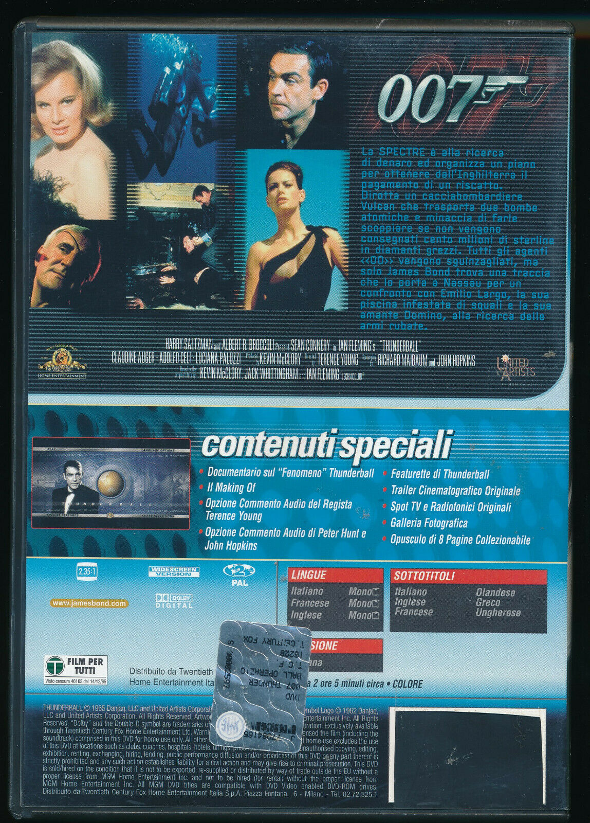 EBOND Thunderball Operazione Tuono EDizione Speciale DVD DB667464