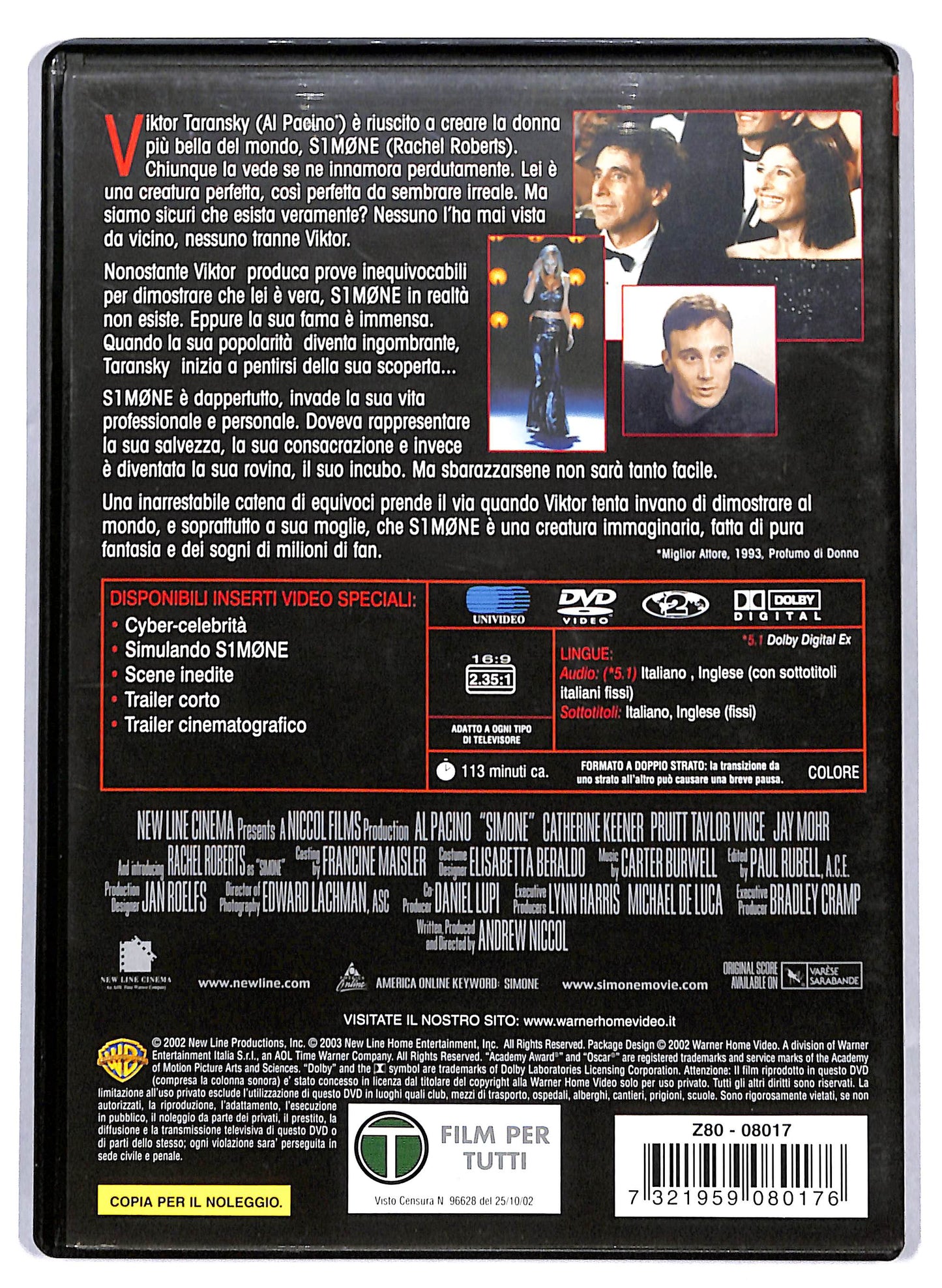 EBOND S1m0ne NOLEGGIO DVD DB668856