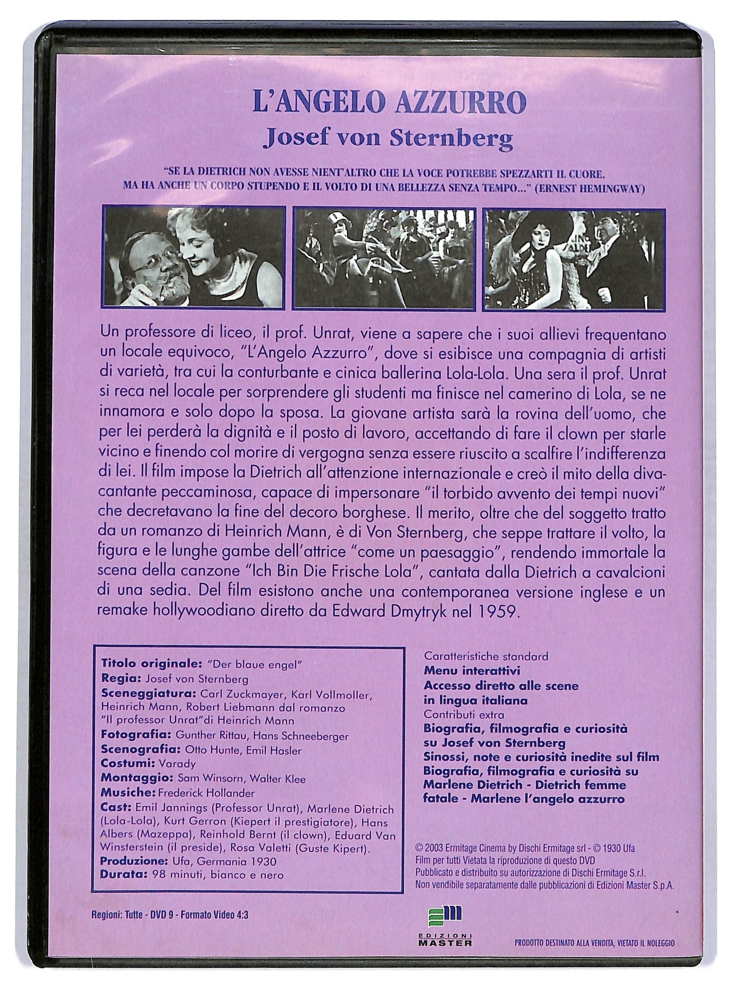 EBOND L'angelo azzurro - i classici del cinema sentimentale DVD DB669902