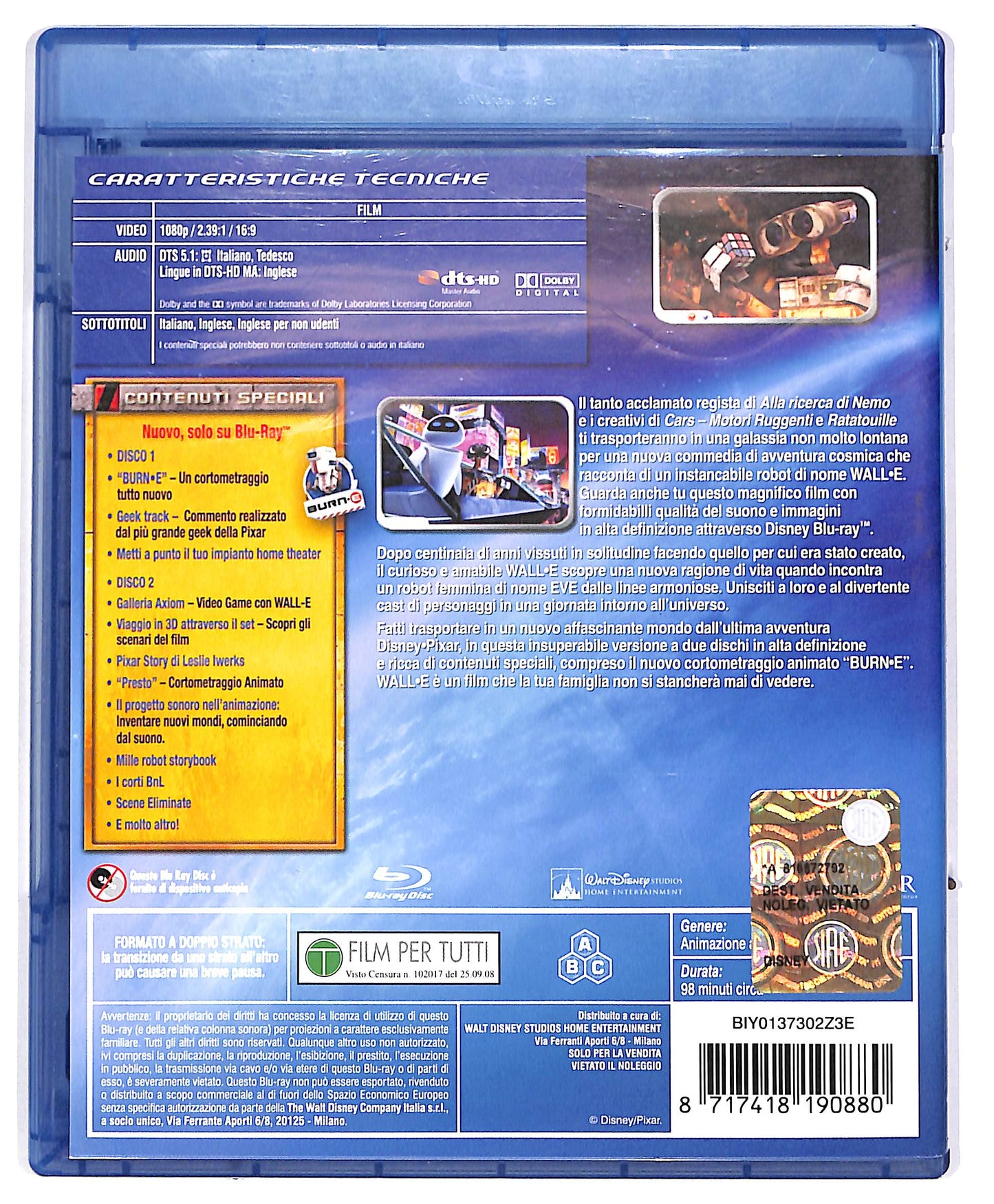 EBOND Wall BLURAY Edizione Speciale 2 Dischi BLURAY DB671640