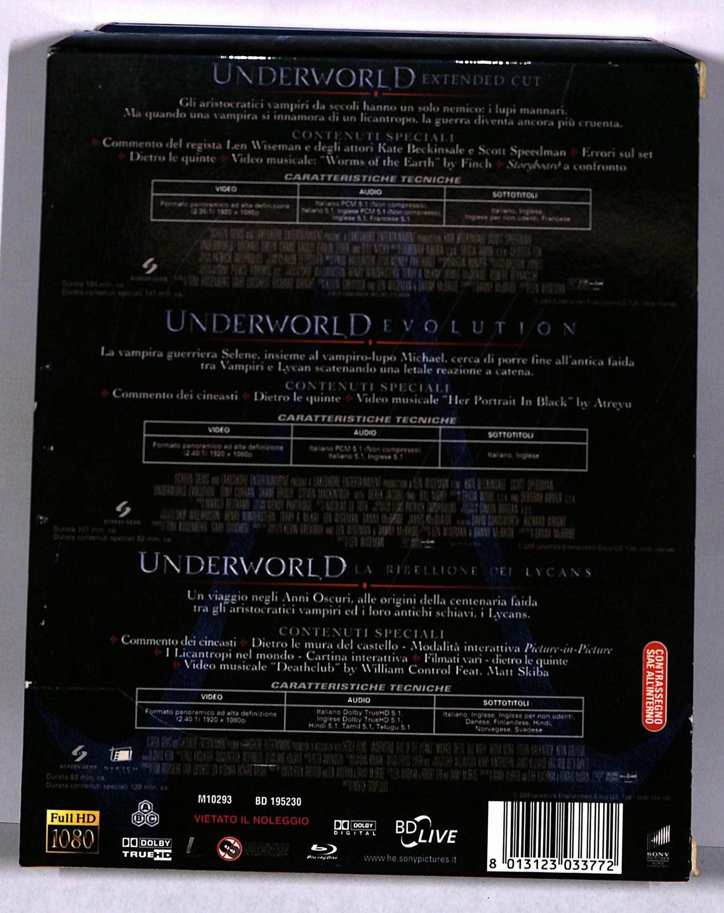 EBOND Underworld - La trilogia BLURAY BLURAY BLURAY DB672165