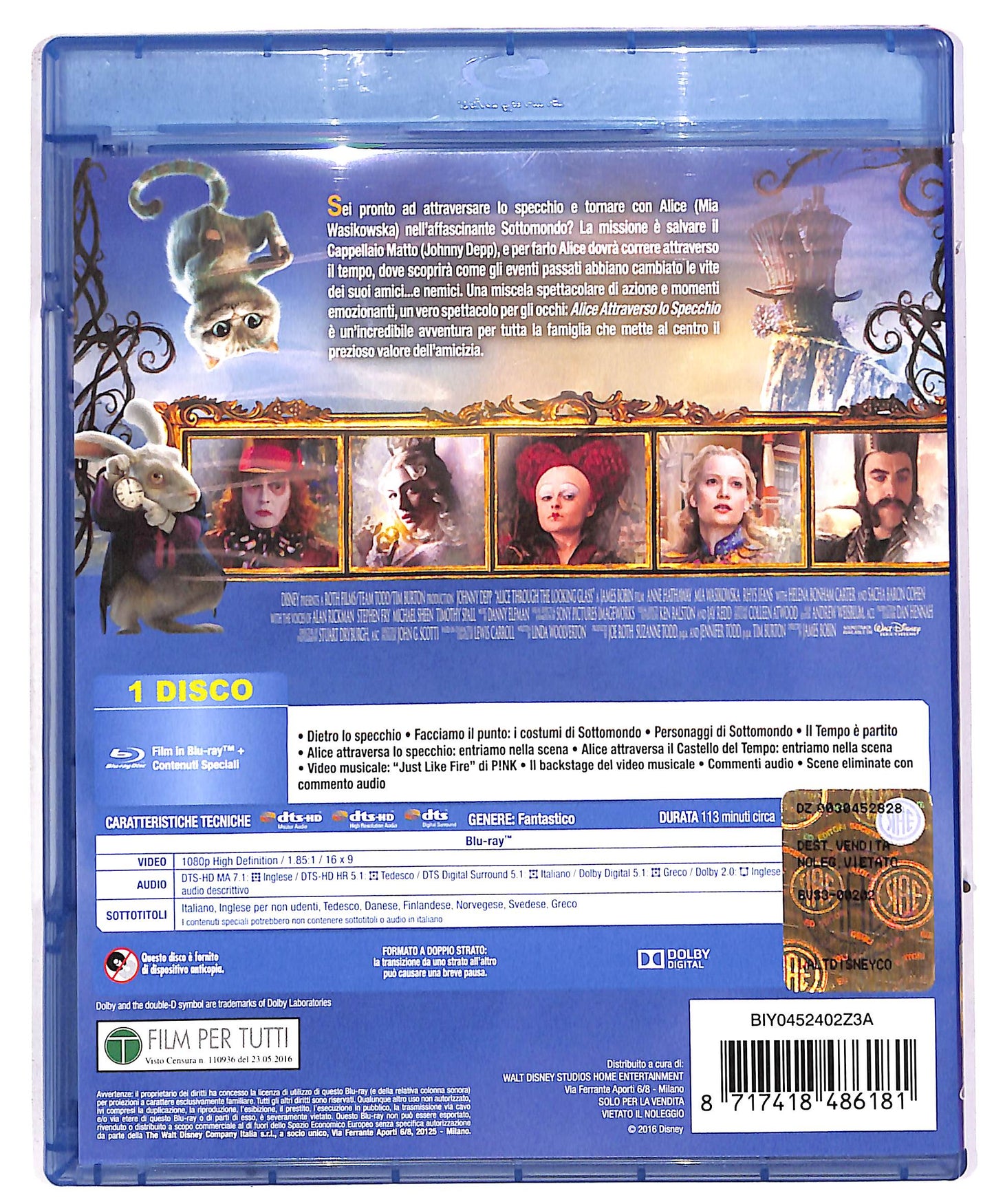 EBOND alice attraverso lo specchio BLURAY BLURAY DB672461