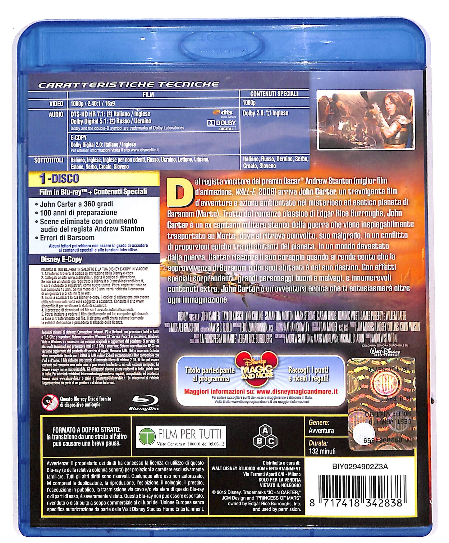 EBOND John carter No e-copy BLURAY BLURAY DB672477