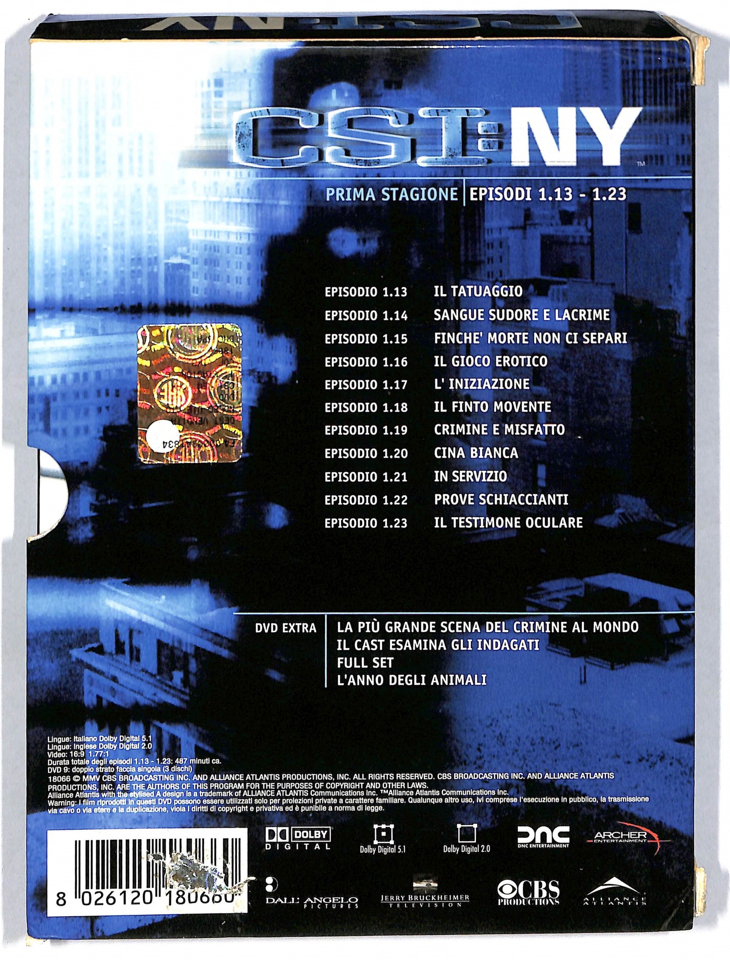 EBOND CSI - New York prima stagione episodi 13 a 23 DIGIPACK DVD DB672607