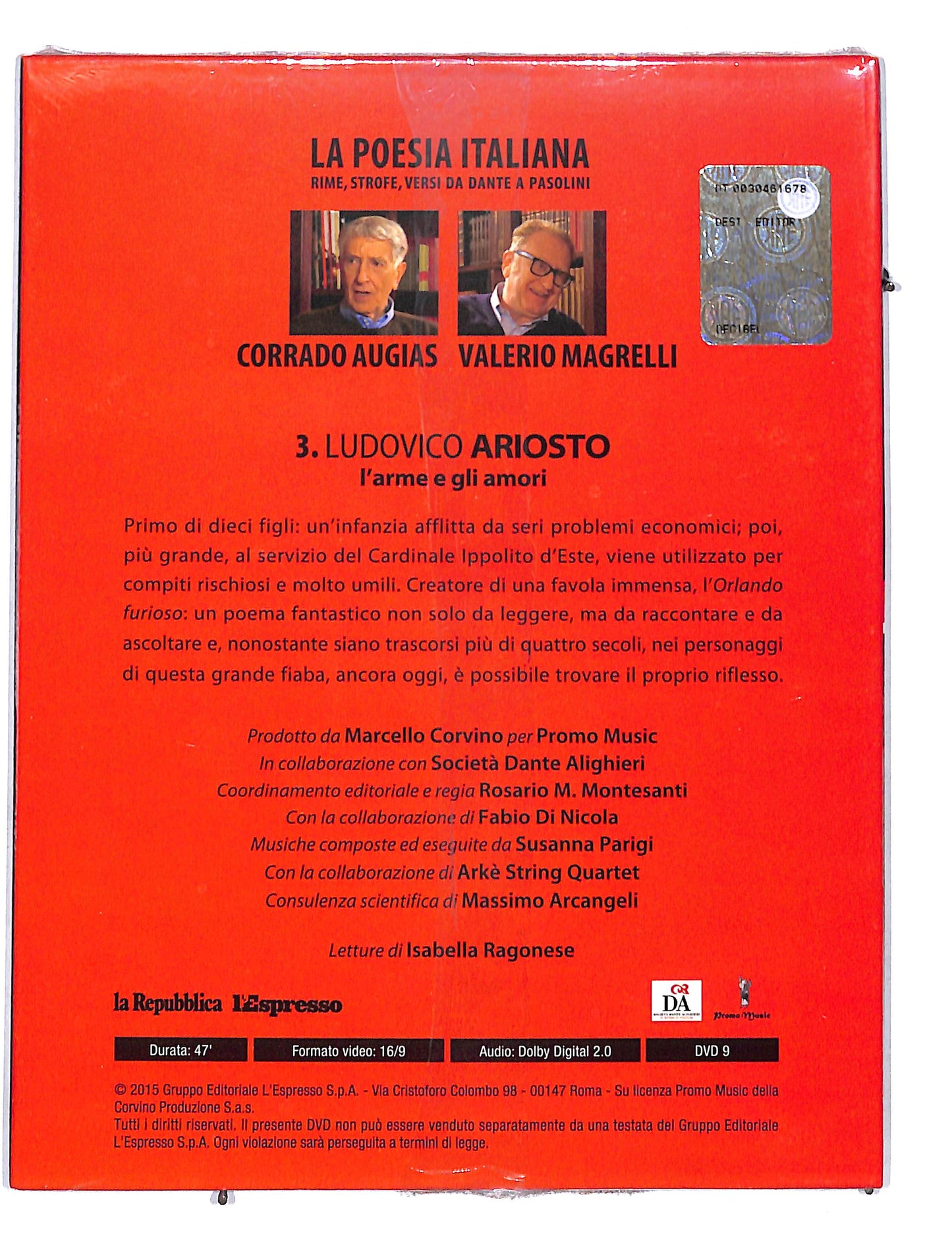 EBOND La poesia italiana vol 3 Ludovico Ariosto DVD DB673211