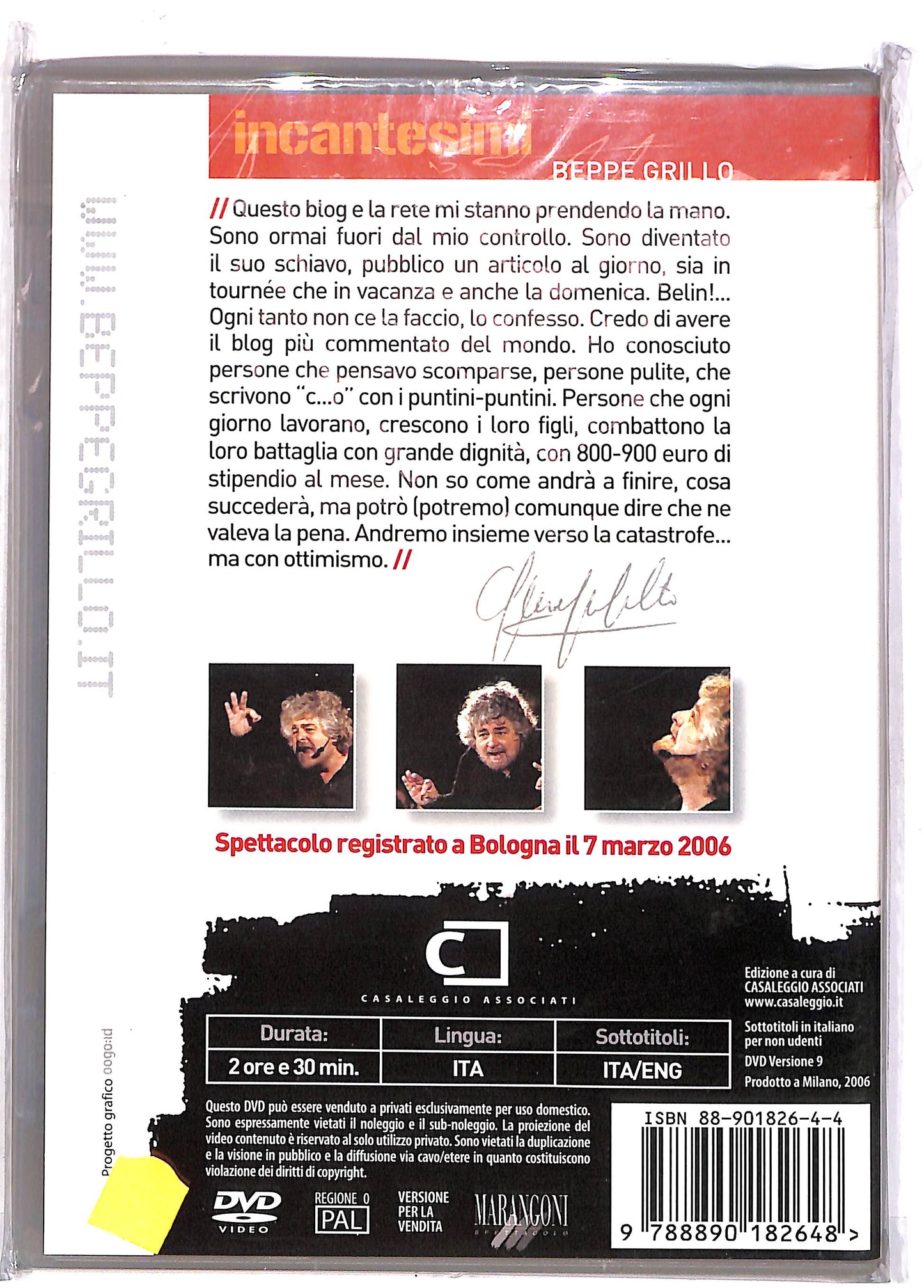 EBOND Incantesimi - Beppe Grillo (2006) DVD DB673929