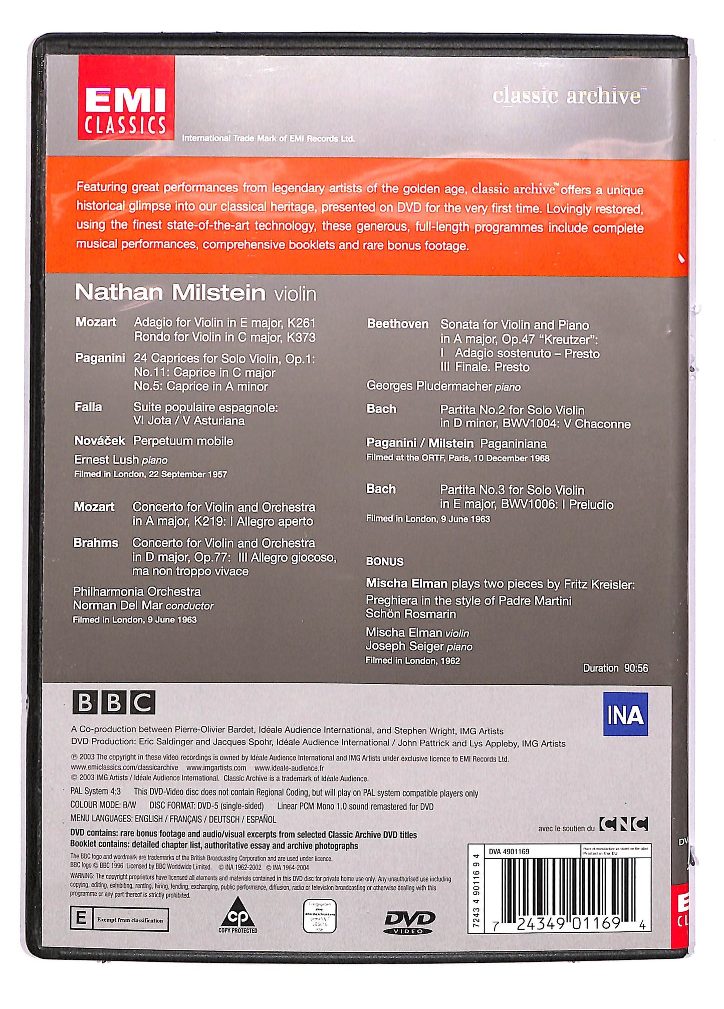 EBOND Nathan Milstein Classic archive EDITORIALE DVD DB674172