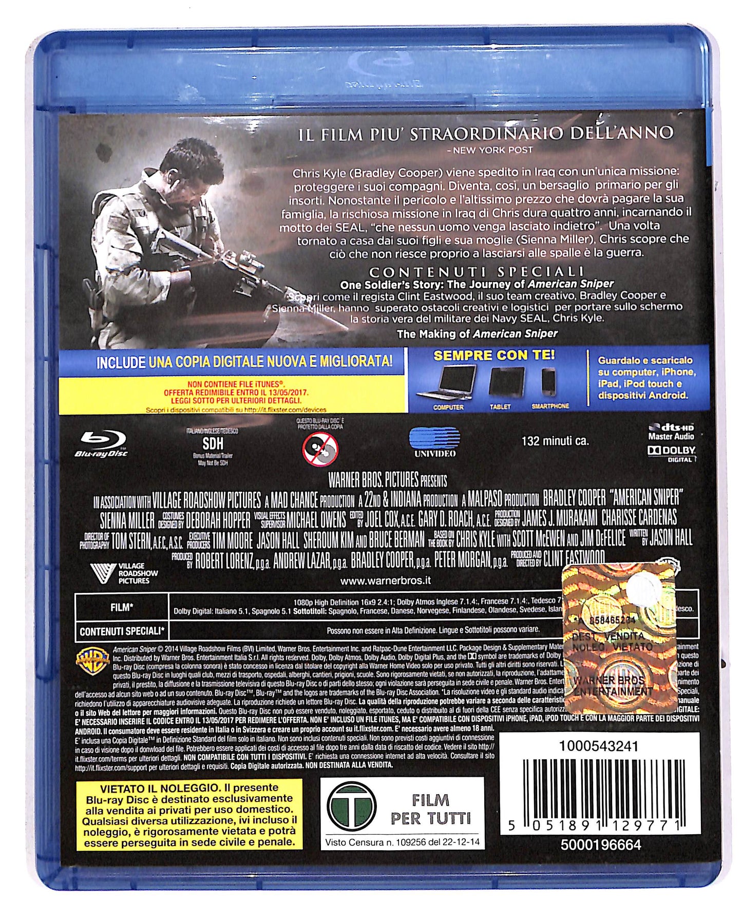 EBOND american sniper (no copia digitale) BLURAY BLURAY DB674801