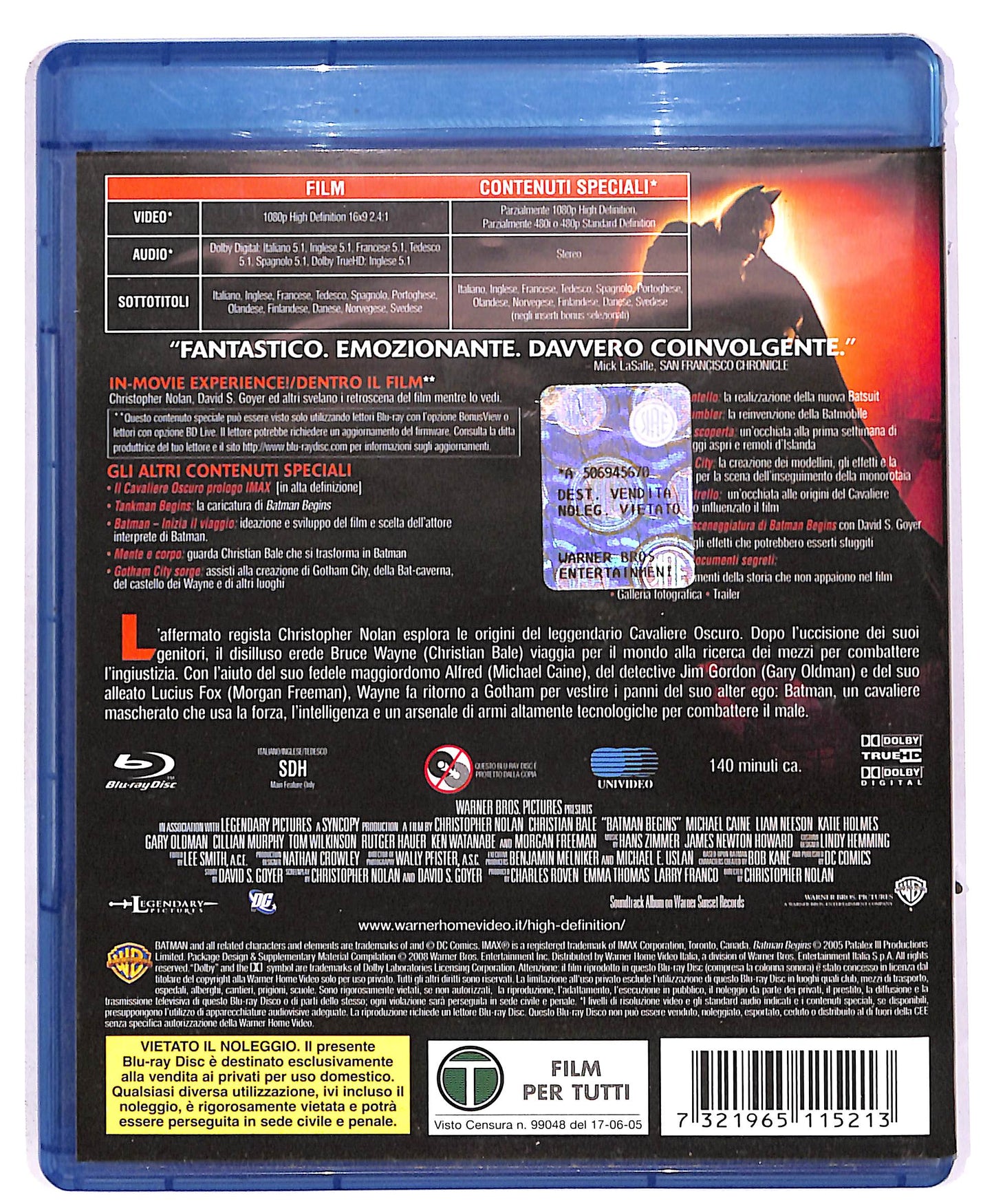 EBOND batman begins BLURAY BLURAY DB674811