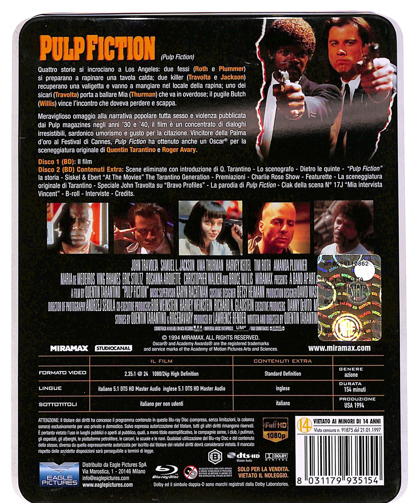 EBOND Pulp Fiction 2 Dischi BLURAY Steelbook BLURAY DB674827