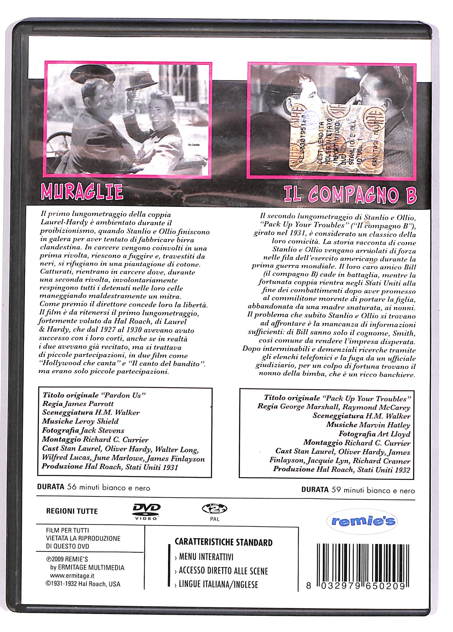 EBOND Stanlio & Ollio - Vol.1 - Muraglie + Compagno B DVD DB675618