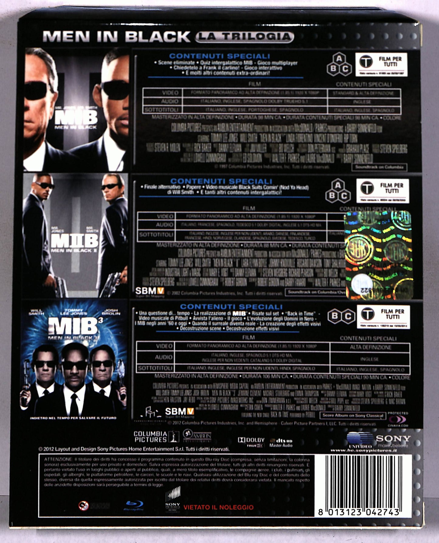 EBOND Men In Black. La Trilogia (3 BLURAY) BLURAY BLURAY DB675926