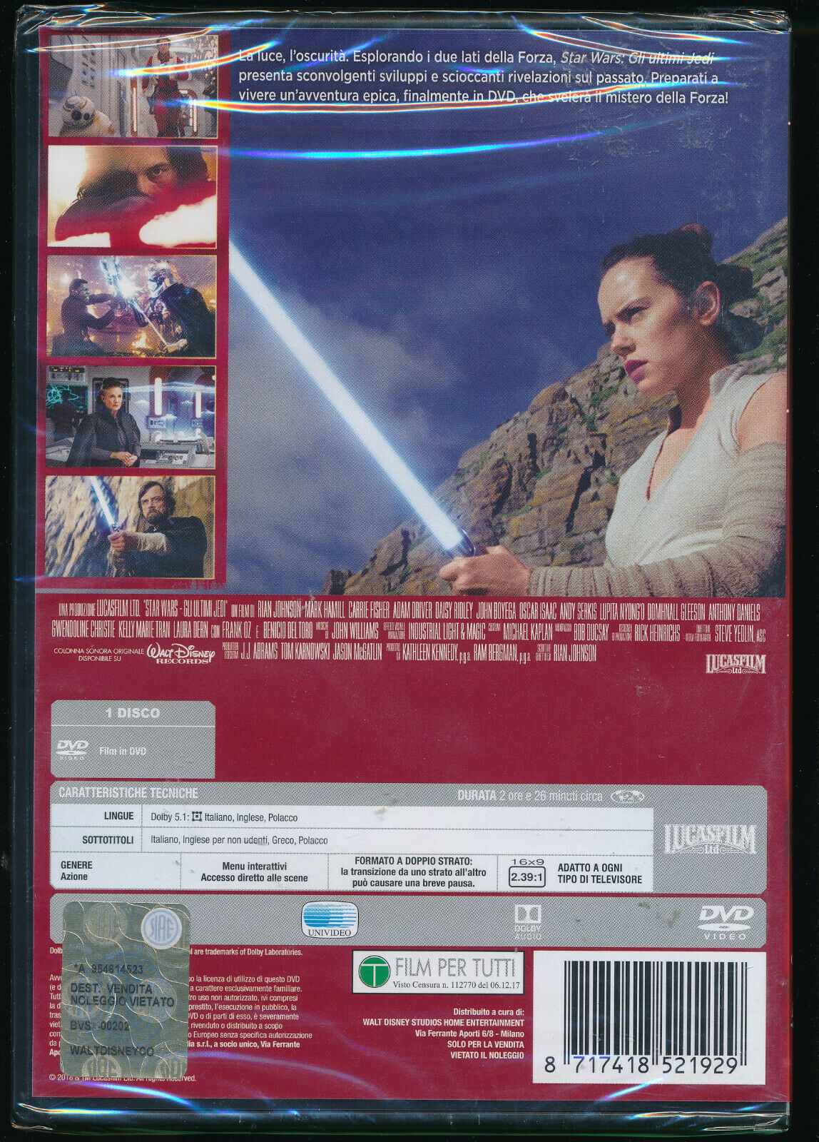 EBOND Star Wars Gli Ultimi Jedi DVD DB676117