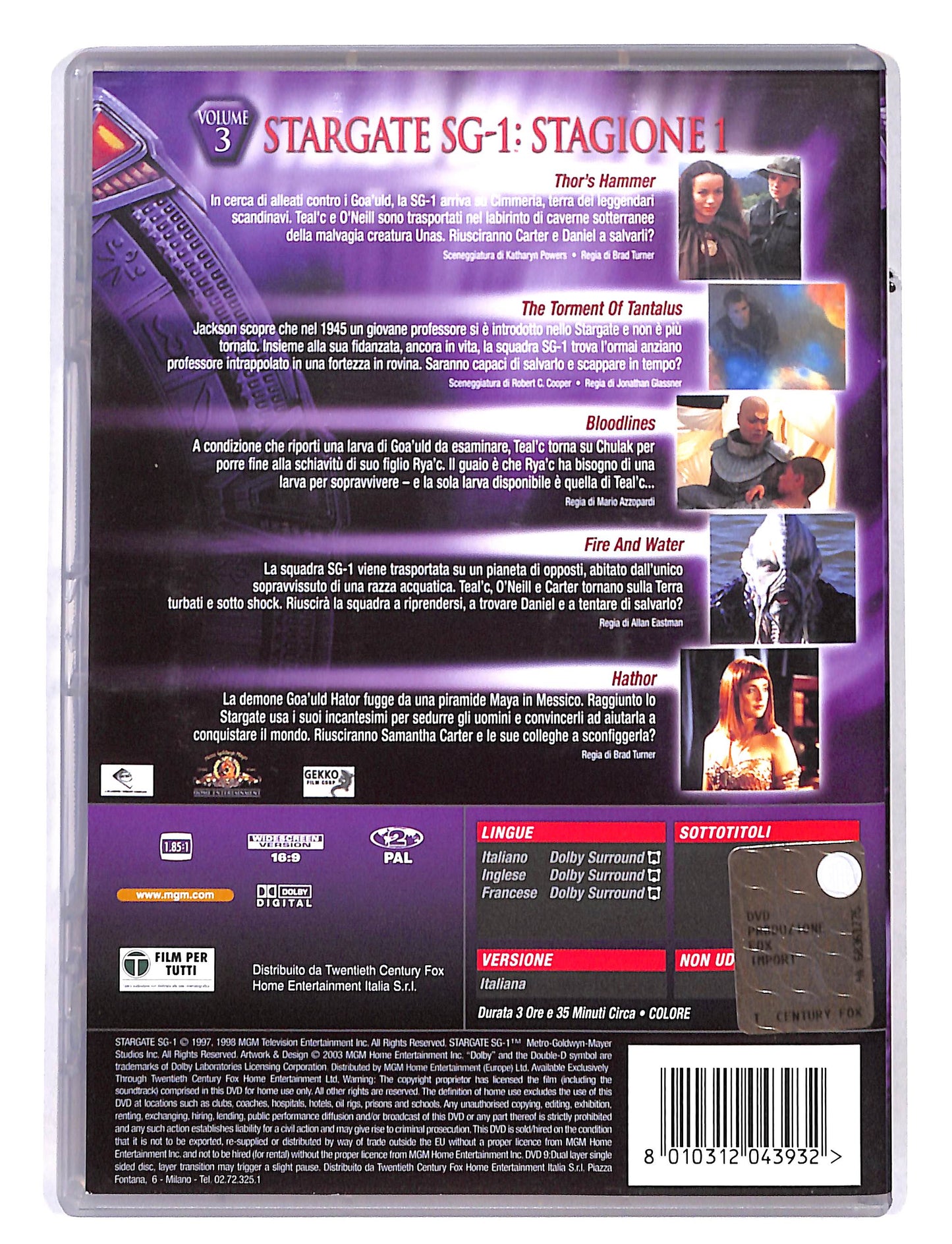 EBOND Stargate SG-1: stagione 1 - vol.3 DVD DB677262