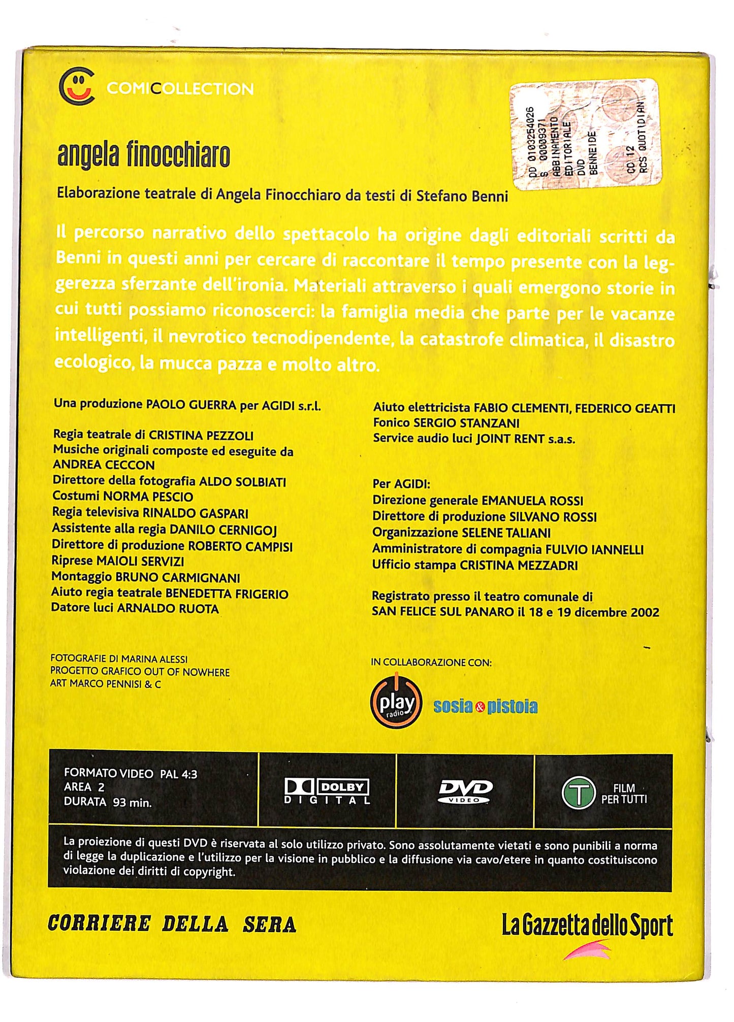 EBOND Angela Finocchiaro. Benneide Digipack DVD DB677966