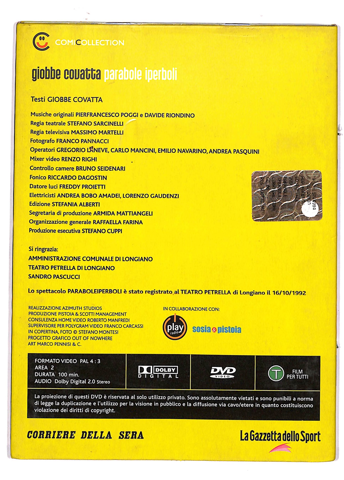 EBOND Giobbe Covatta - Parabole e iperboli DVD DB677967