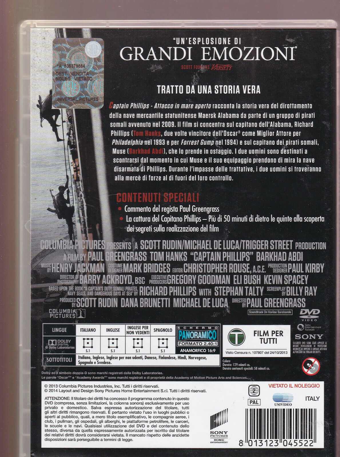 EBOND Captain Phillips Attacco In Mare Aperto DVD DB678124