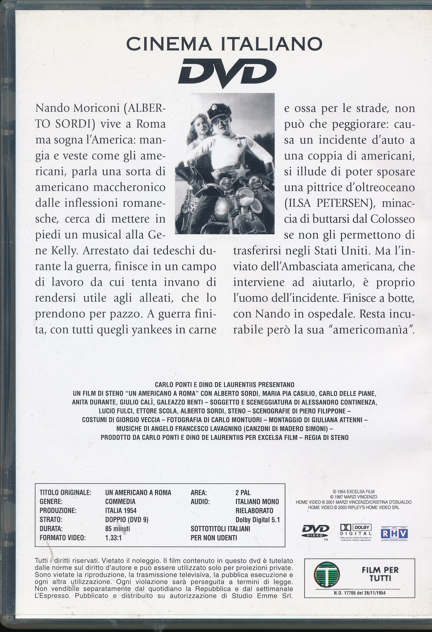 EBOND Un americano a Roma [Editoriale] Cinema Italiano Vol.9 DVD DB678947