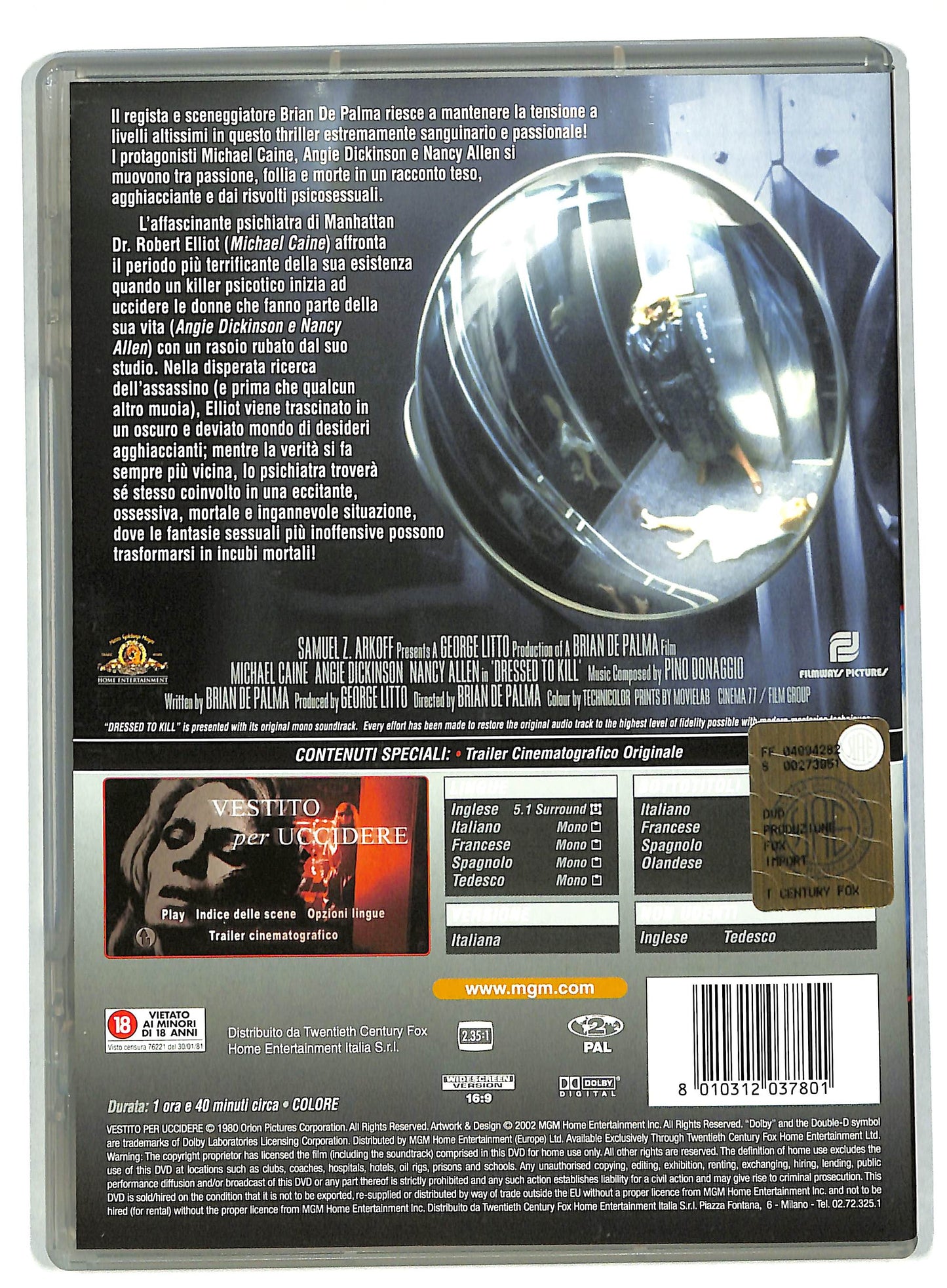 EBOND Vestito per uccidere DVD DB679105