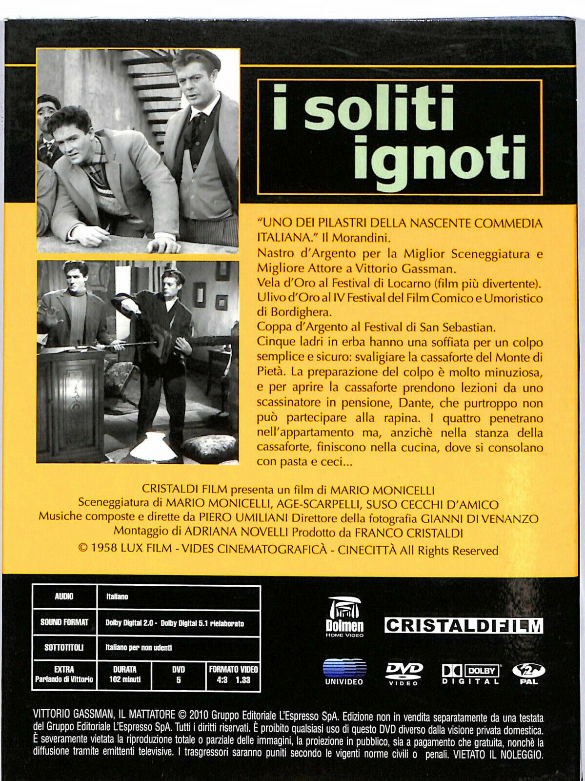 EBOND I Soliti Ignoti  Editoriale Digipack DVD DB679815