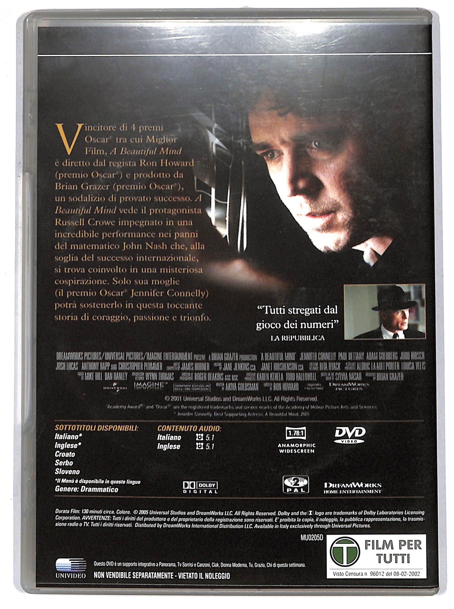 EBOND a beautiful mind EDITORIALE DVD DB680335