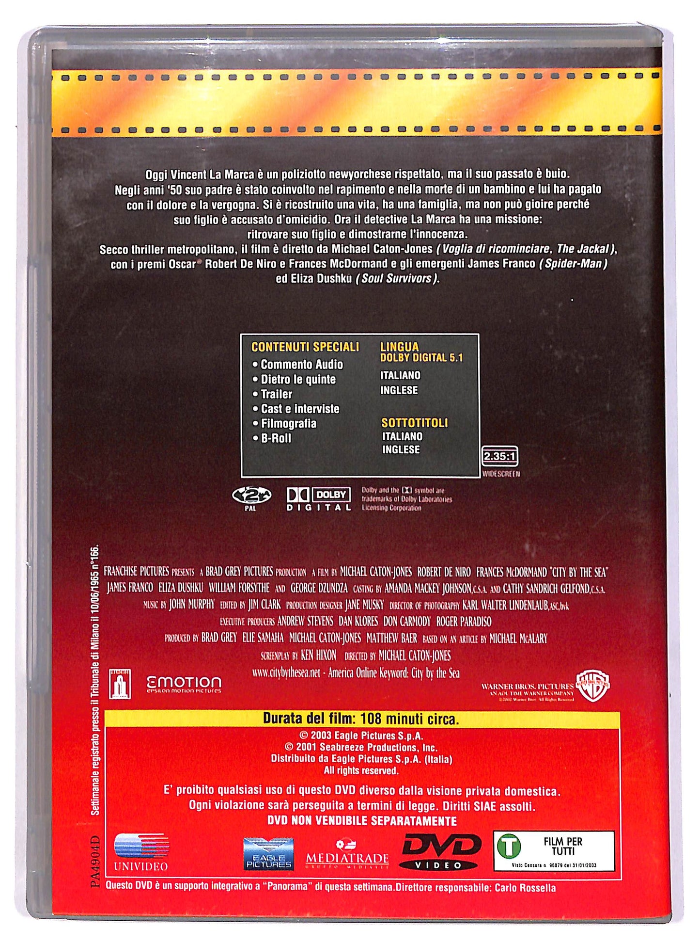 EBOND Colpevole d'Omicidio - City by the Sea EDITORIALE DVD DB680416