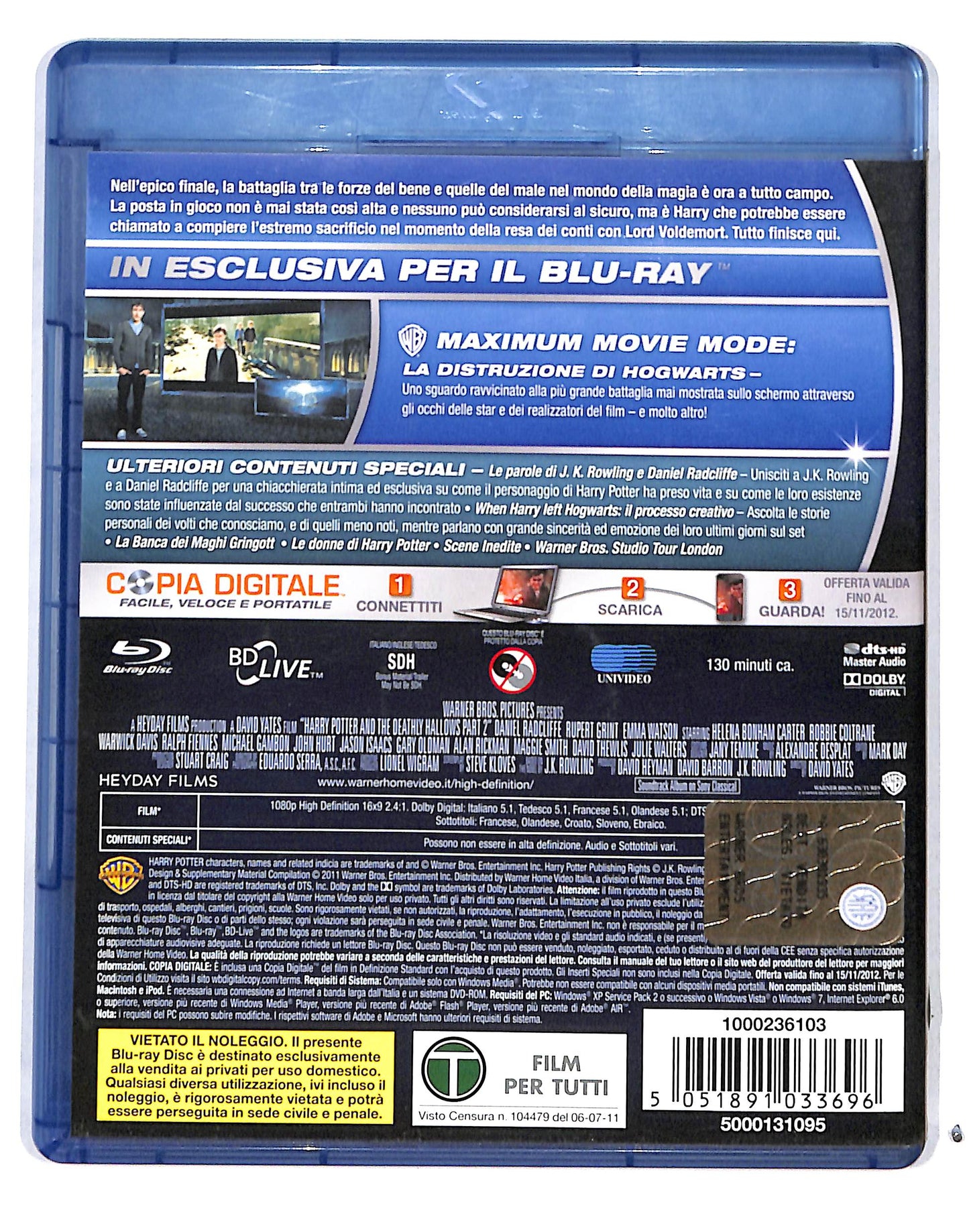 EBOND Harry Potter e i Doni della Morte Prt. 2 +DVD BLURAY DB683712