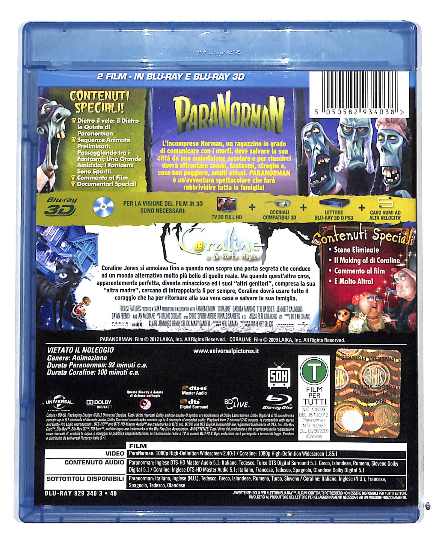 EBOND Paranorman - Coraline E La Porta Magica BLURAY 3D BLURAY DB683748