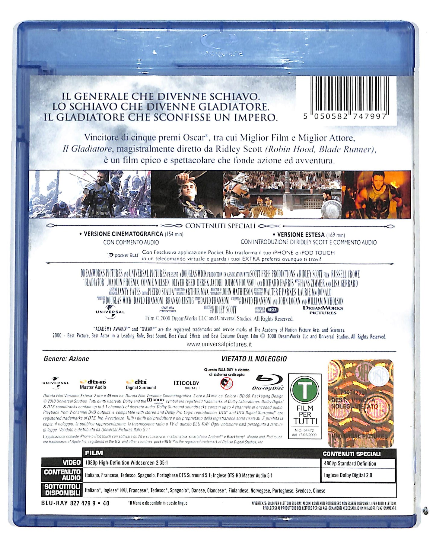 EBOND Il Gladiatore 10th Anniversary Edition BLURAY BLURAY DB683751