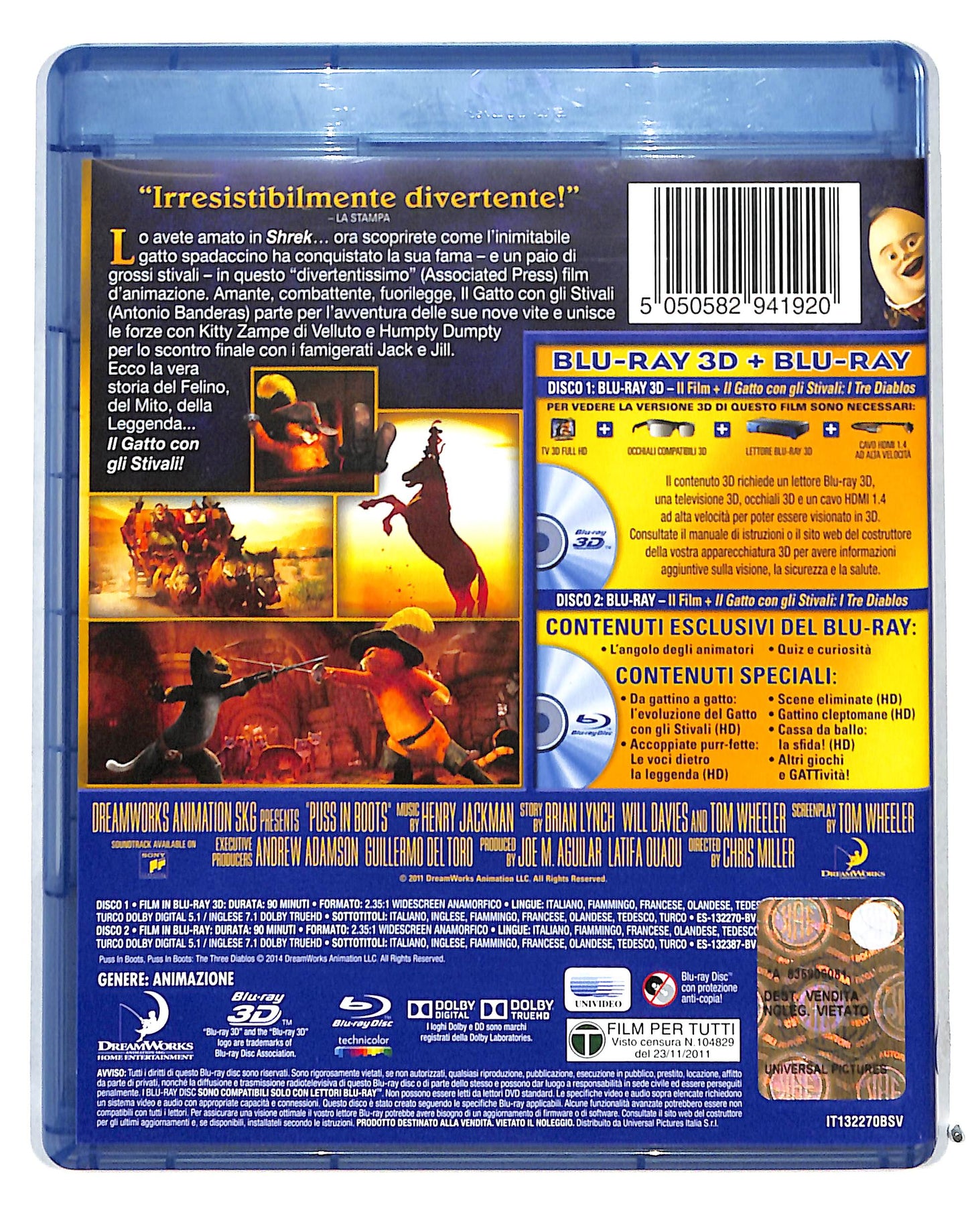 EBOND Il gatto con gli stivali BLURAY 3D BLURAY DB683769