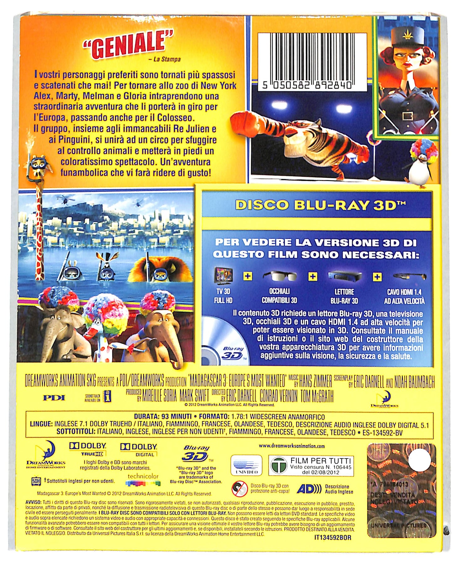 EBOND Madagascar 3 BLURAY 3D BLURAY DB683774