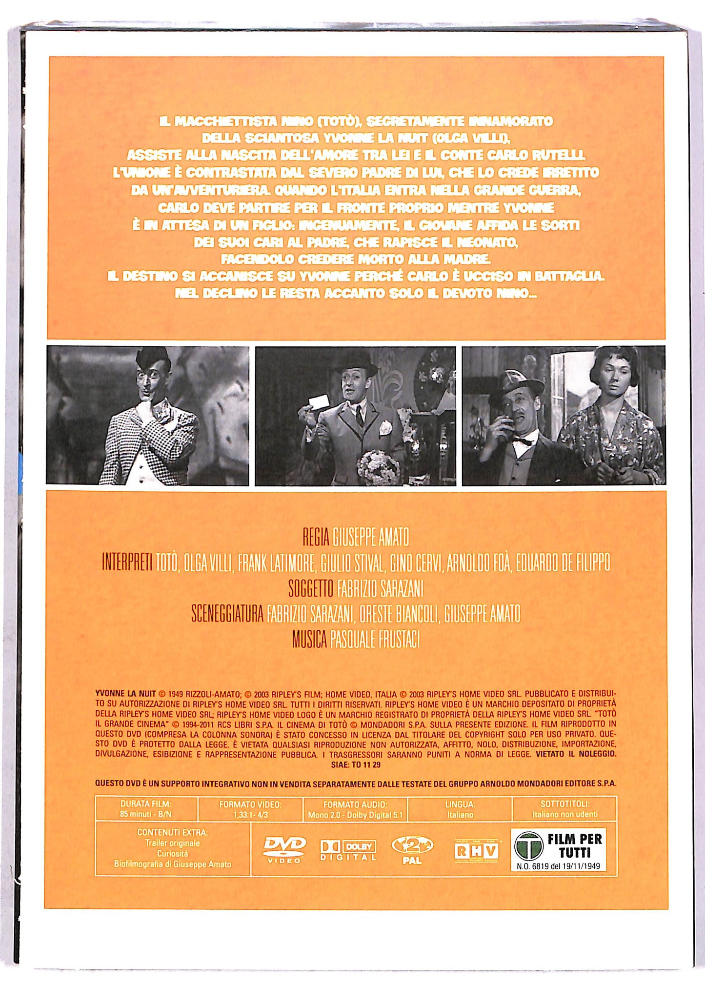 EBOND Toto Il grande Cinema Yvonne La Nuit EDITORIALE DVD DB684620