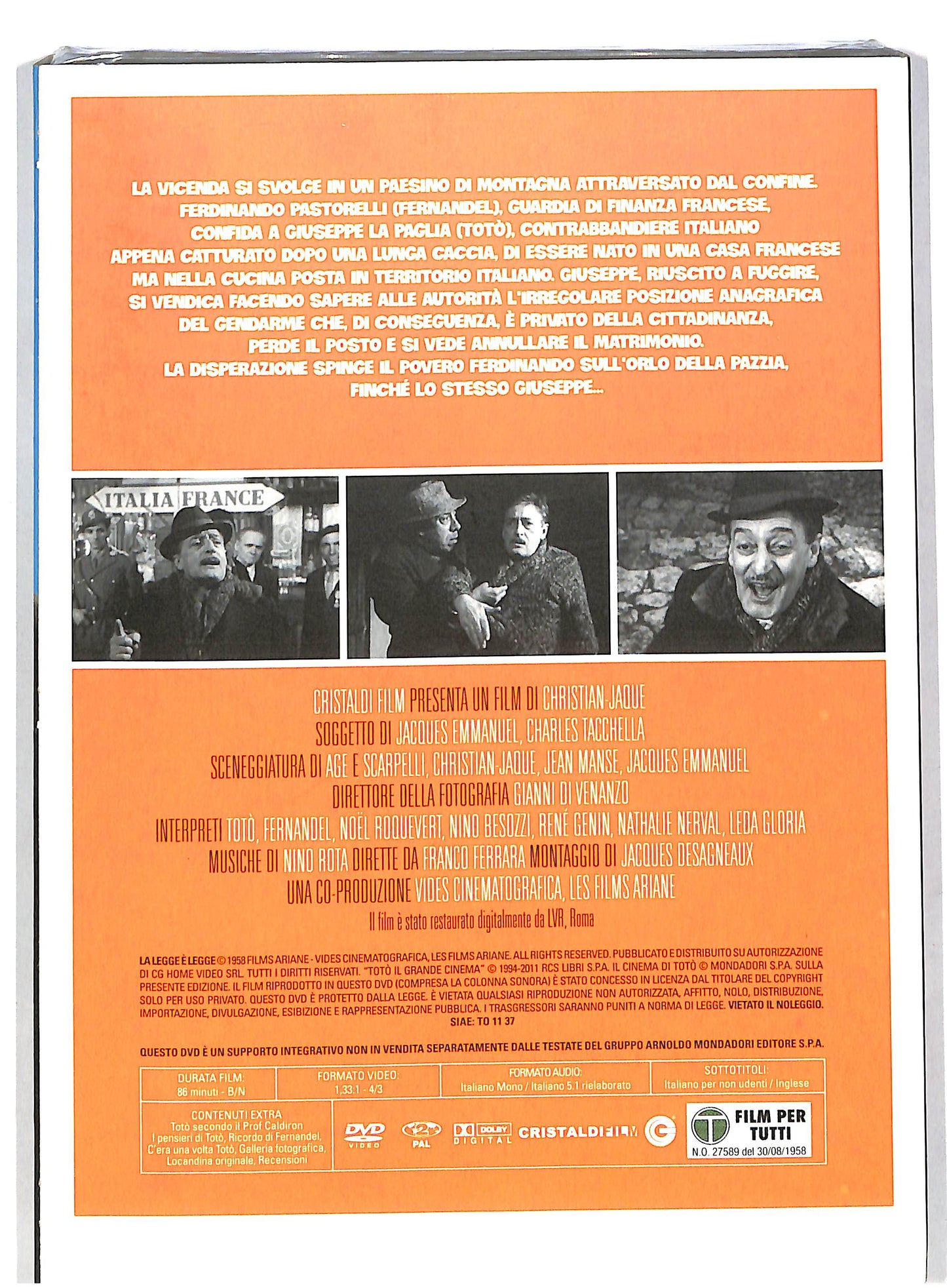 EBOND La legge e legge - Toto il grande cinema EDITORIALE DVD DB684634