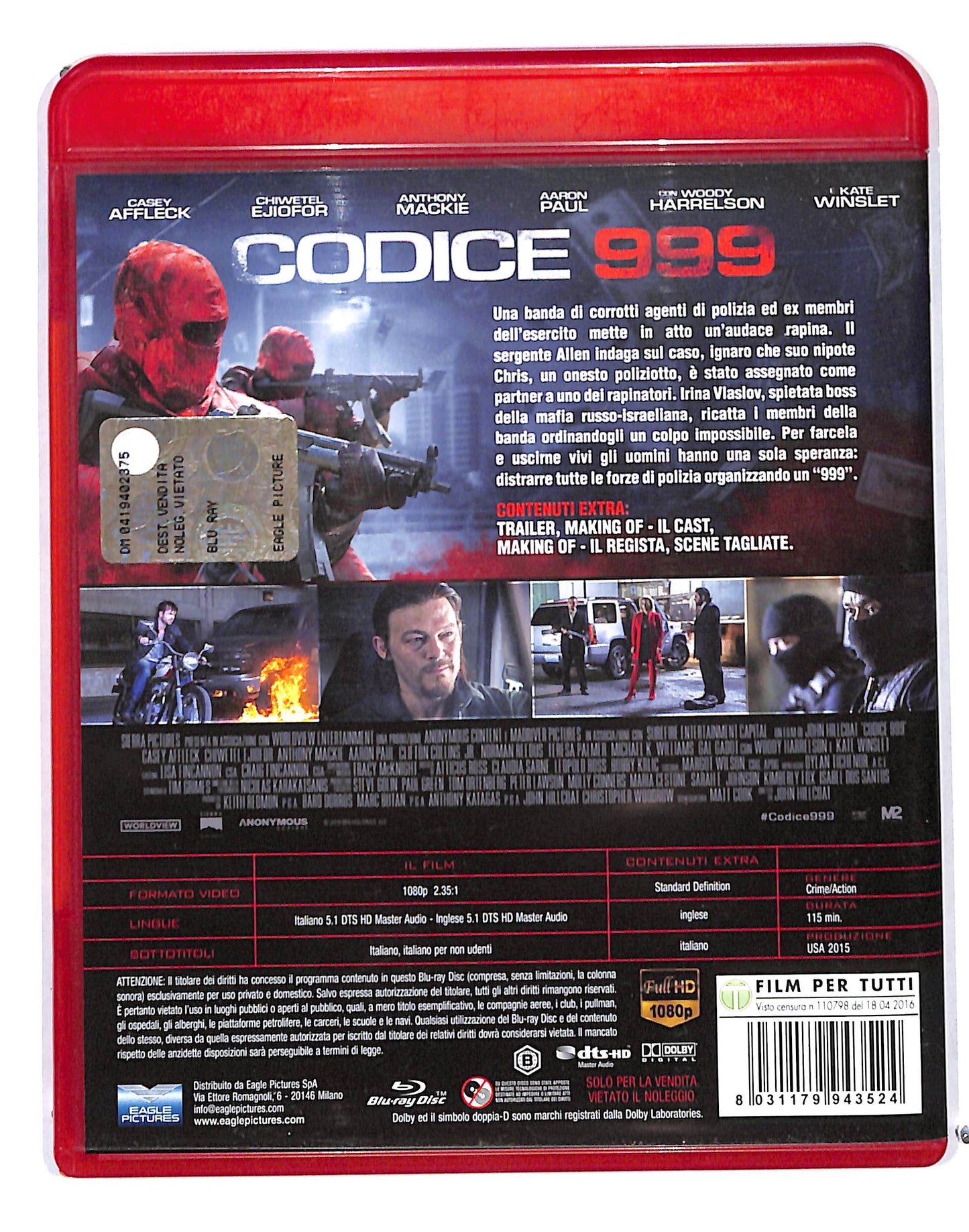 EBOND Codice 999 BLURAY BLURAY DB685119
