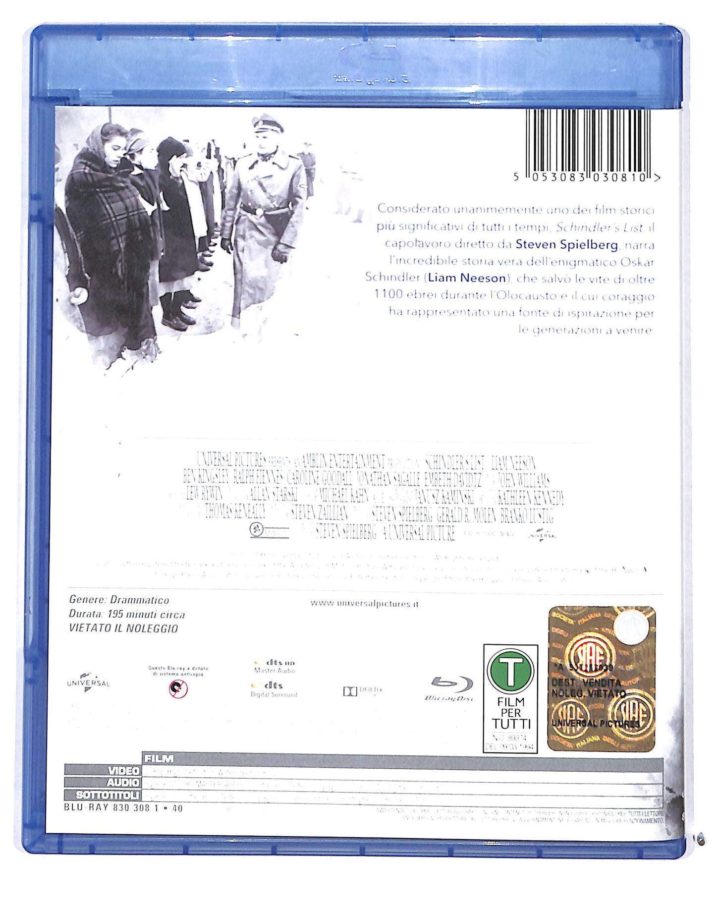 EBOND Schindler's List - La lista di Schindler BLURAY BLURAY DB685124