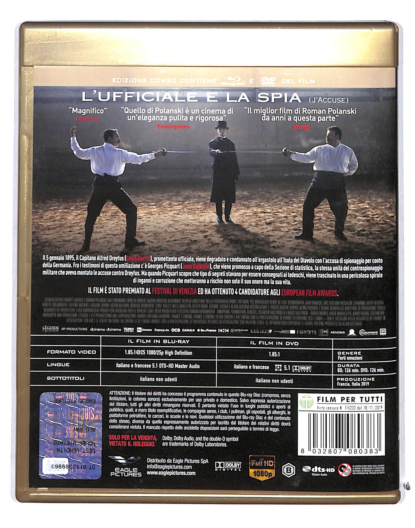 EBOND L'ufficiale e la spia BLURAY + DVD BLURAY DB685133