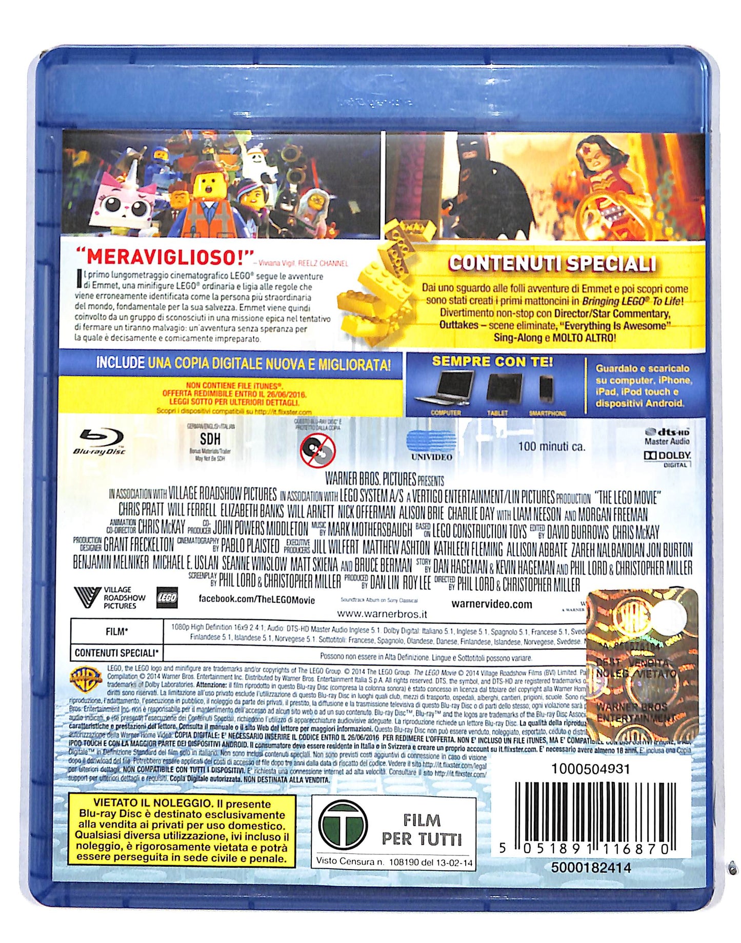 EBOND The lego Movie BLURAY + COPIA DIGITALE BLURAY DB685154