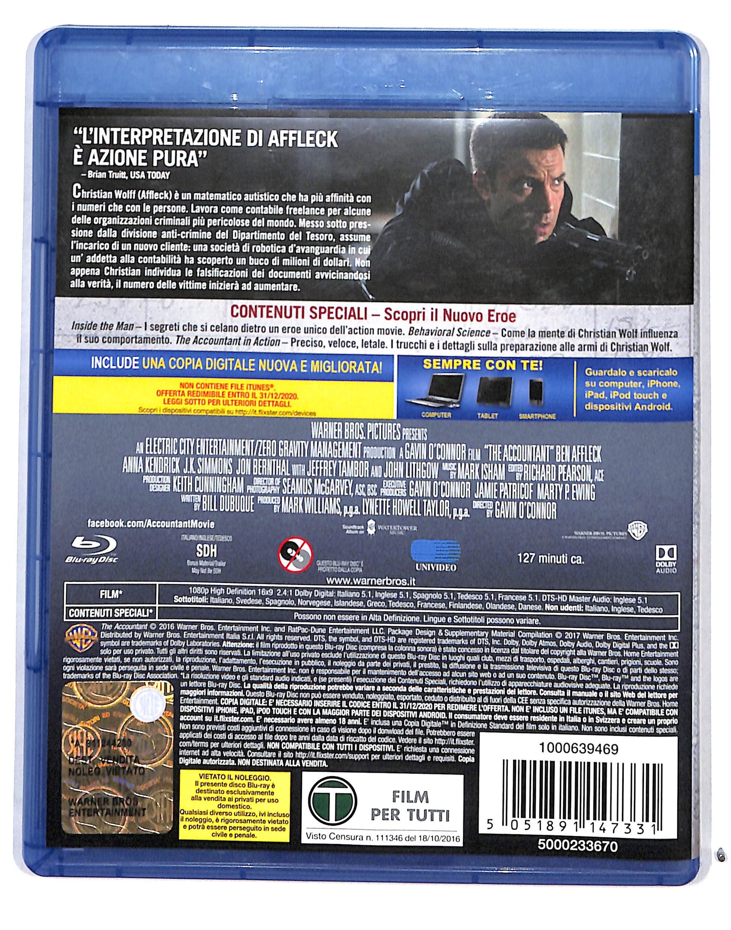 EBOND The Accountant BLURAY + COPIA DIGITALE BLURAY DB685156