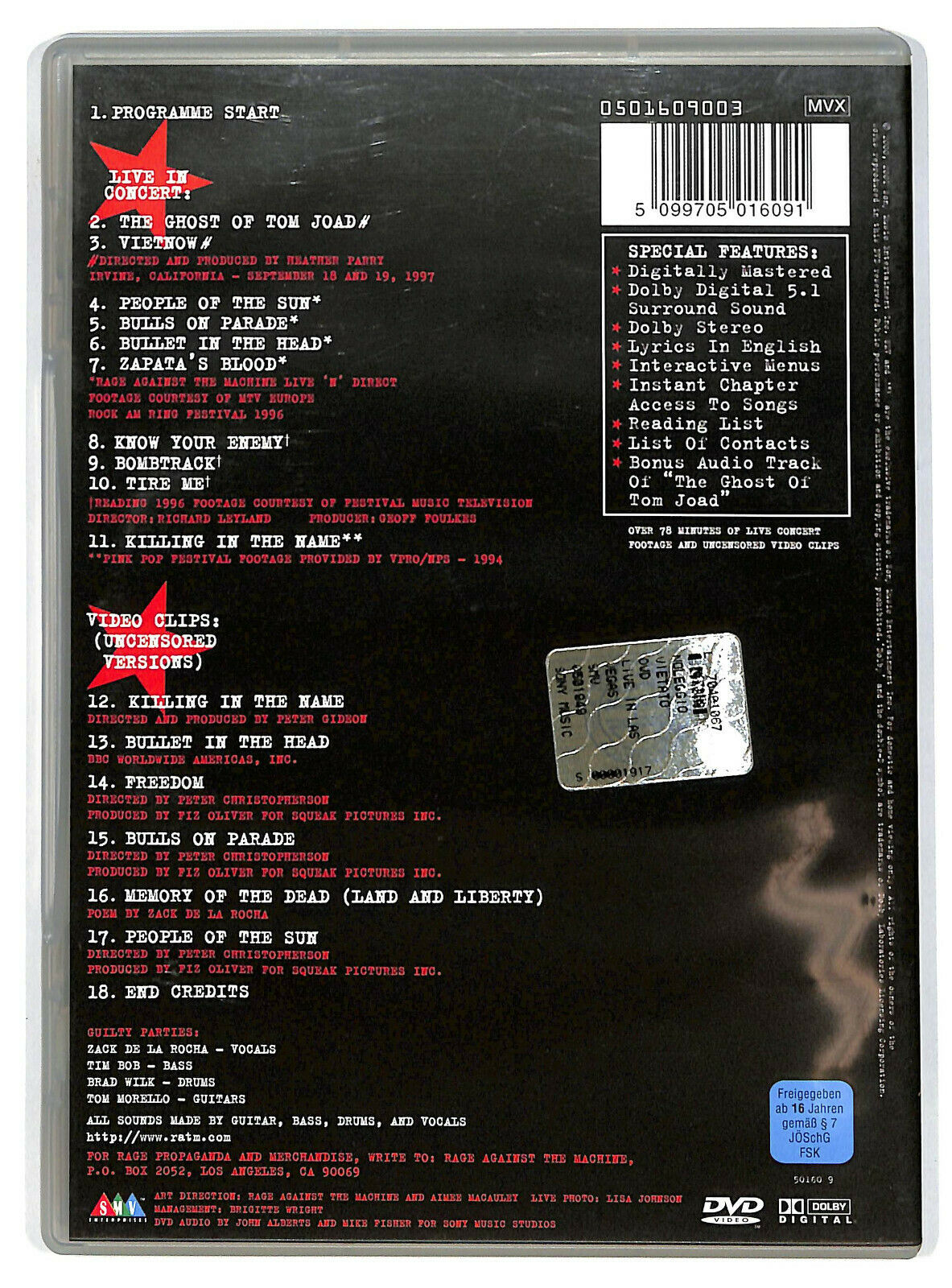 EBOND Rage Against The Machine DVD DB685226