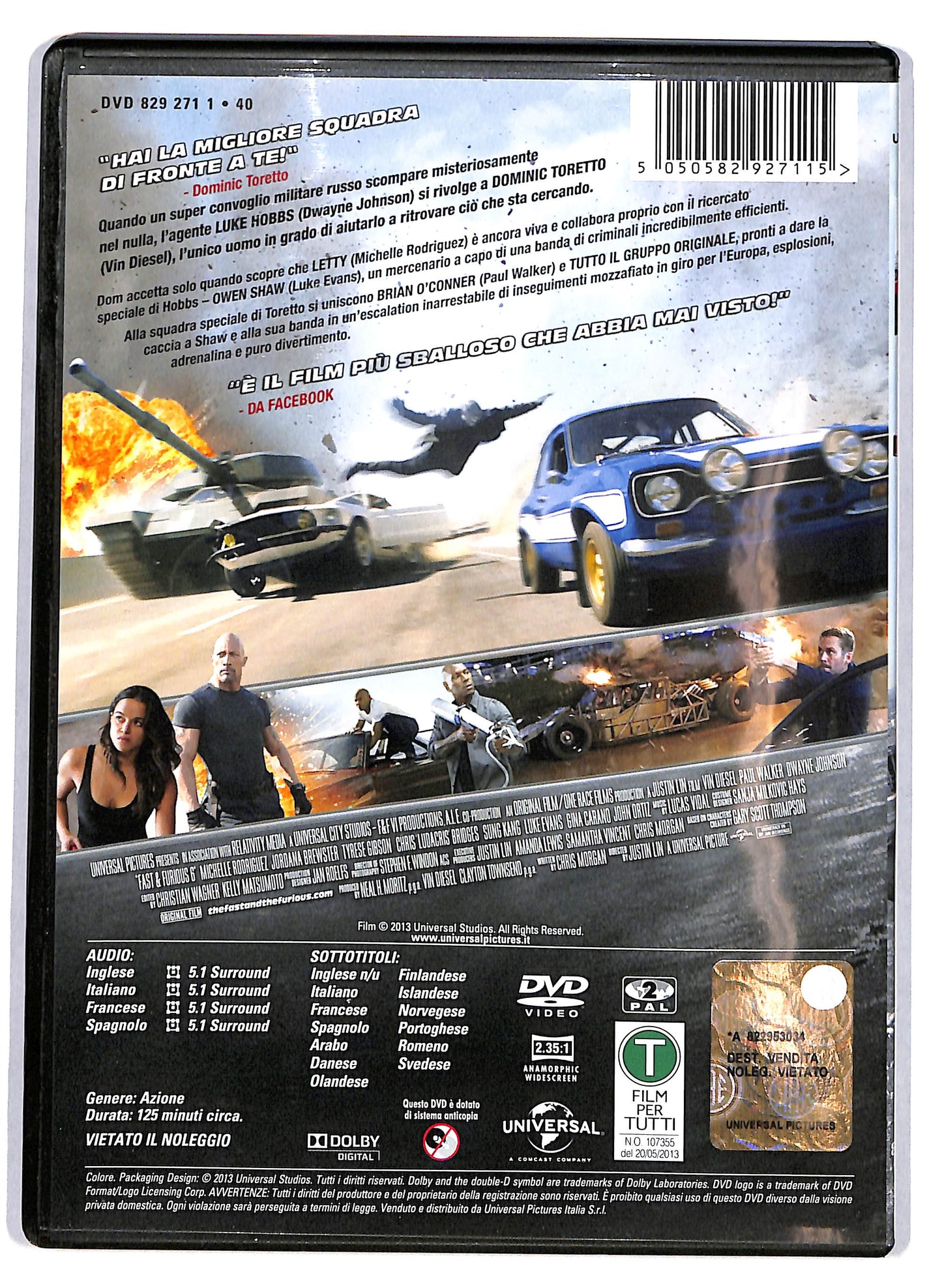 EBOND Fast e Furious 6 DVD DB685240