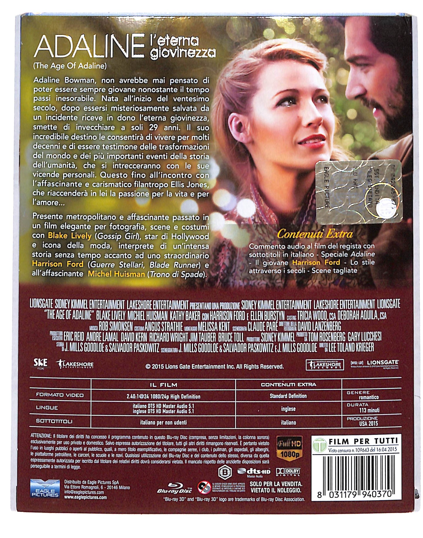EBOND Adaline - L'Eterna Giovinezz BLURAY DB685855