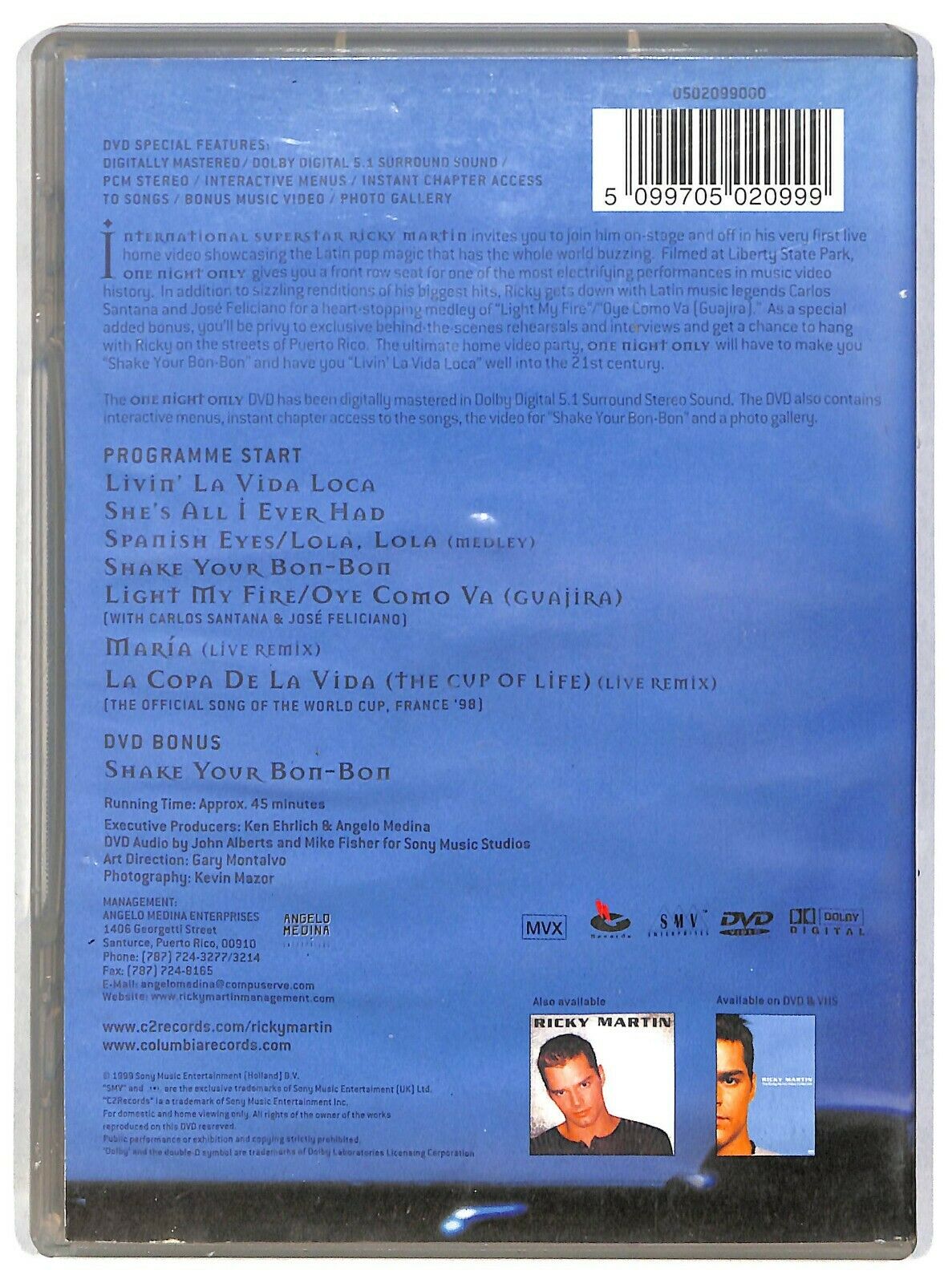 EBOND Ricky Martin - One Night Only (1999) DVD DB686145