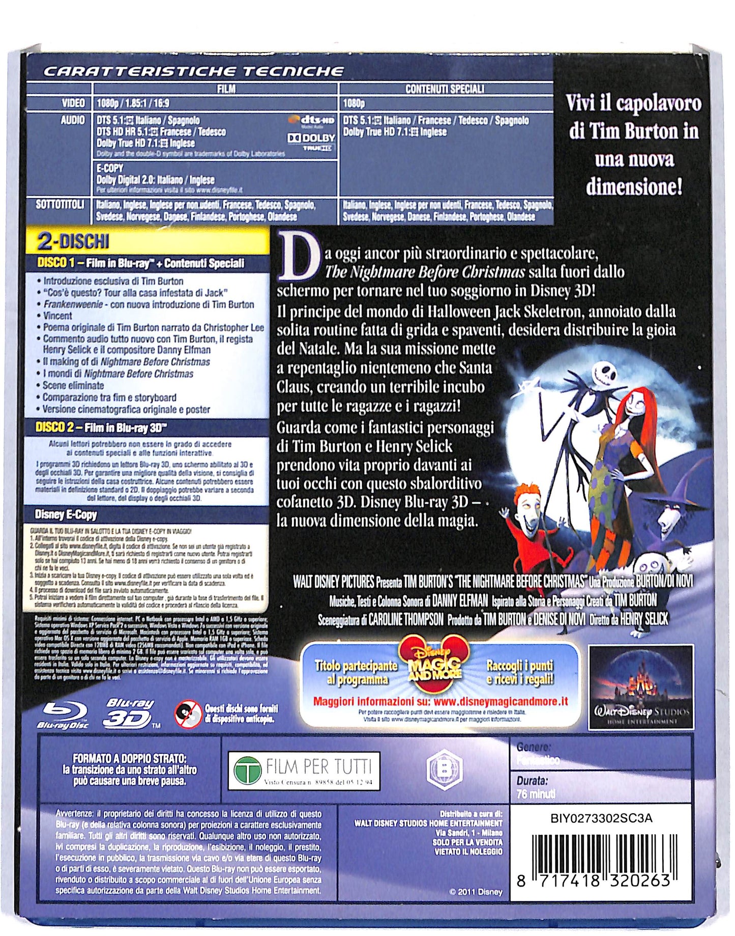 EBOND Tim Burton's The Nightmare Before Christmas 3D (No E-Copy) BLURAY DB686430