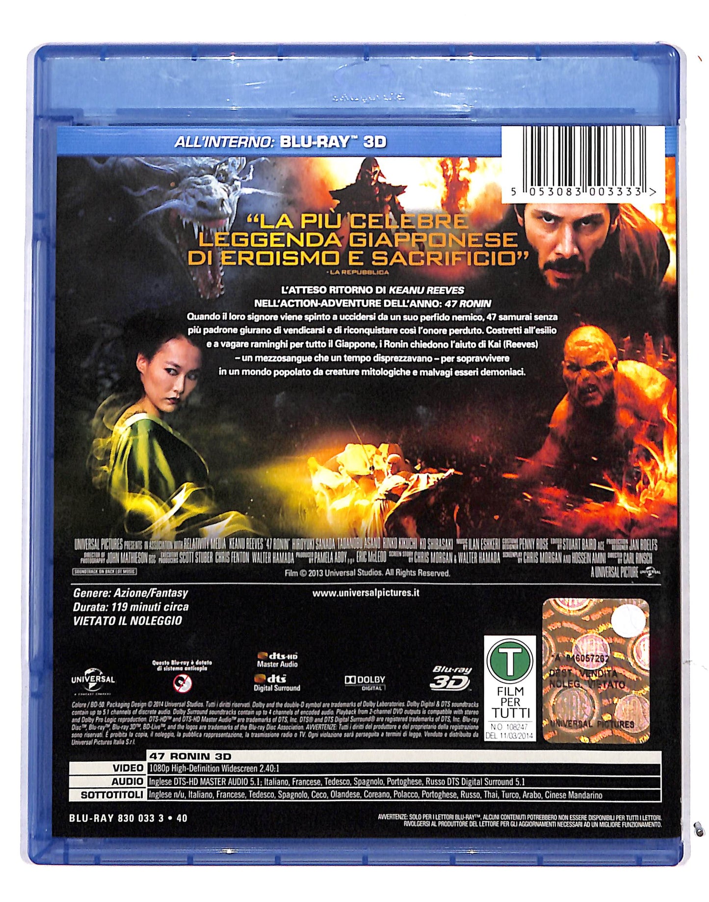 EBOND 47 Ronin BLURAY 3D BLURAY DB686439