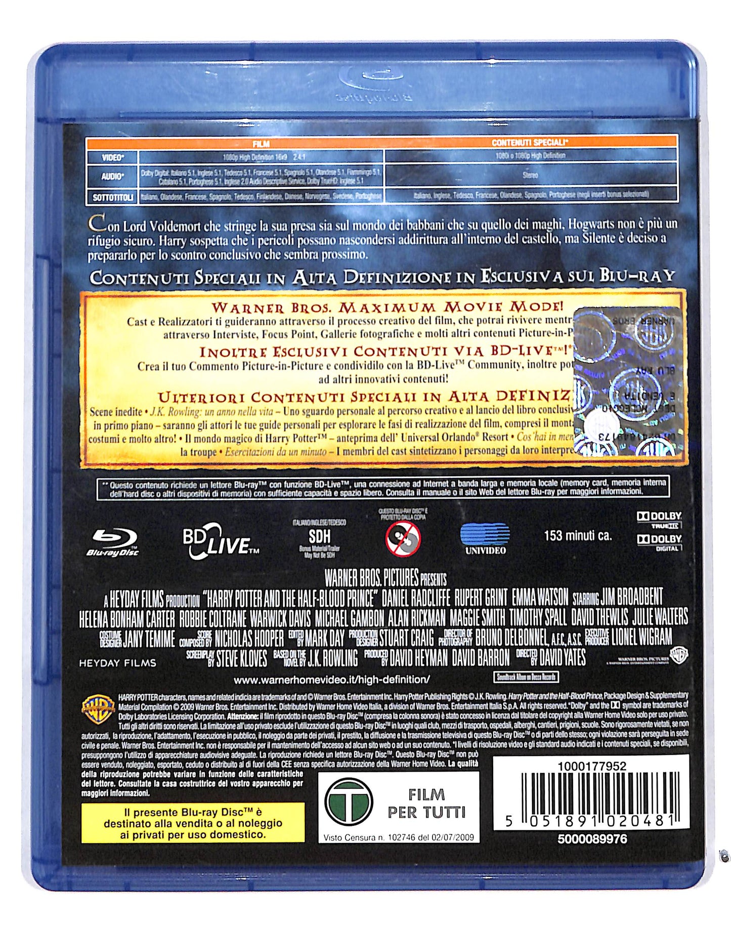 EBOND Harry Potter e il principe mezzosangue BLURAY BLURAY DB686463