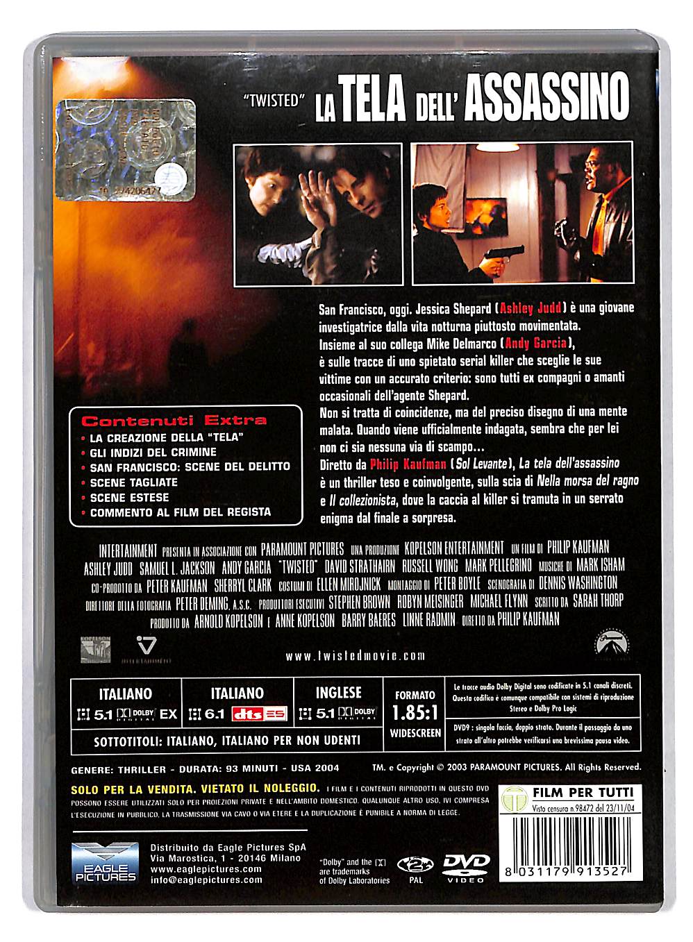 EBOND la tela dell'assassino DVD DB686705