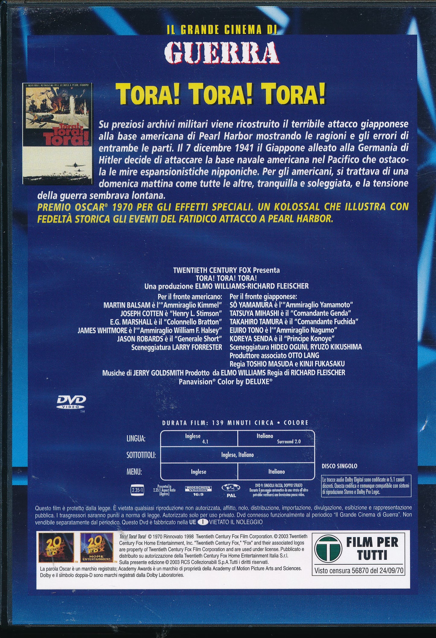 EBOND Tora! Tora! Tora! Il Grande Cinema di Guerra DVD DB687445
