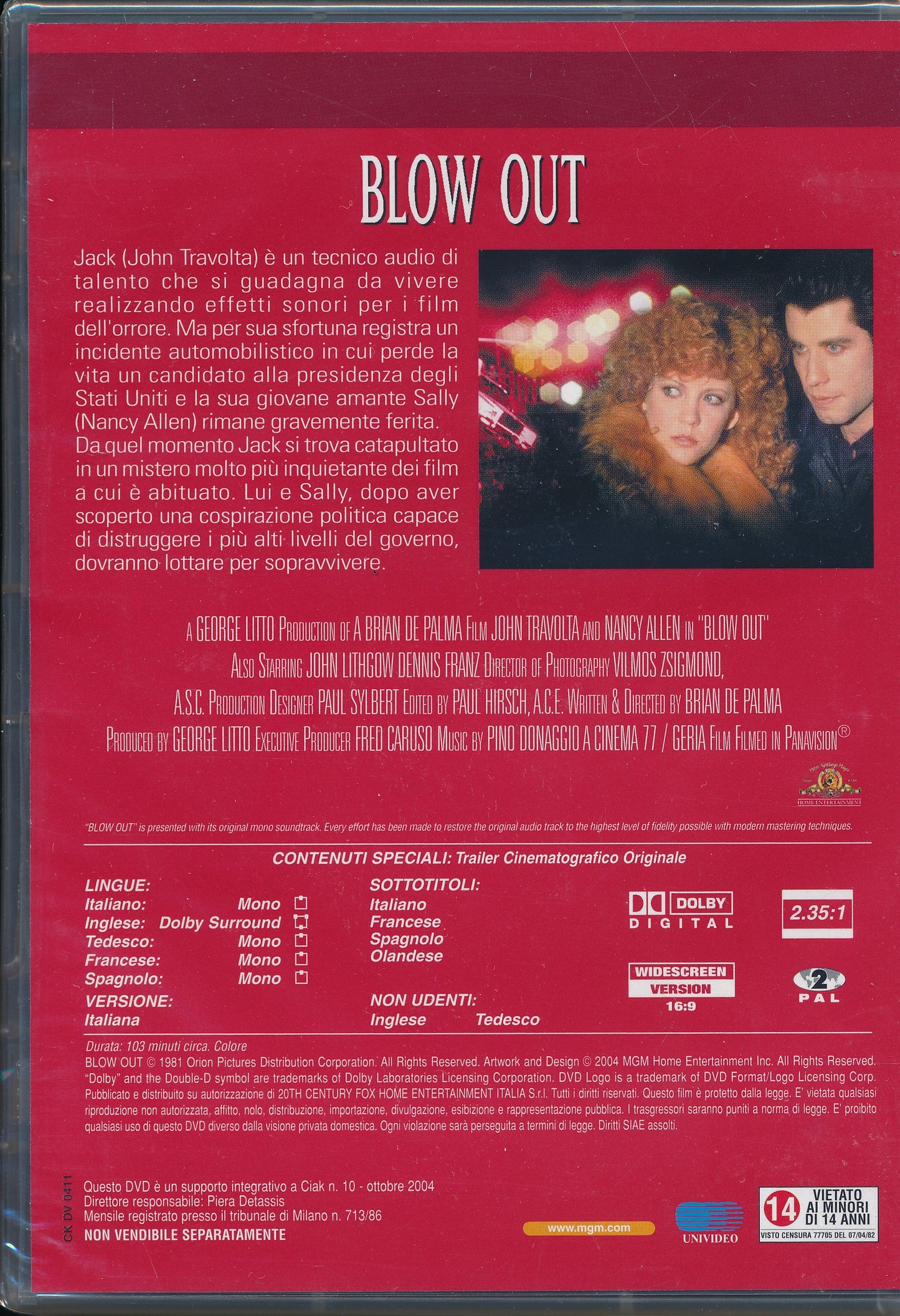EBOND Blow out - Ciak Cult Movie [Editoriale] DVD DB687728