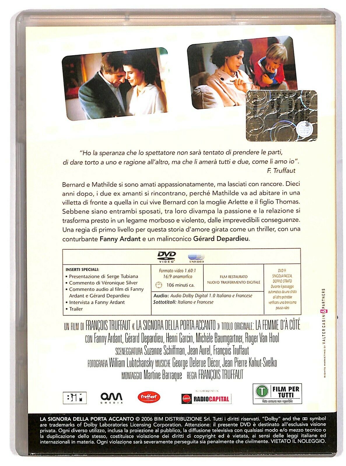 EBOND La Signora Della Porta Accanto Di Francois Truffaut Editoriale DVD DB688918