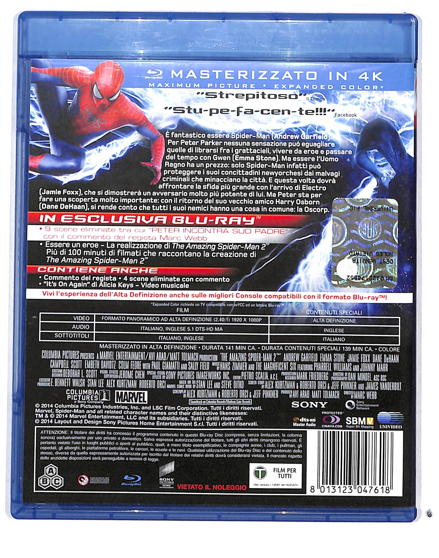EBOND The amazing spider-man 2 il potere di electro BLURAY BLURAY DB689203